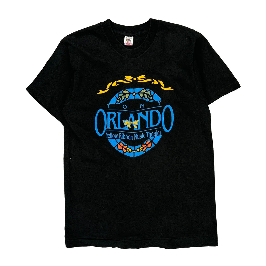 Yellow Ribbon Music Theater Fruit Of The Loom Single Stitch T-Shirt - Large Black Cotton Refurbished - Thrifted (note: this is a term often used to describe second- refurbished available on Cerqular