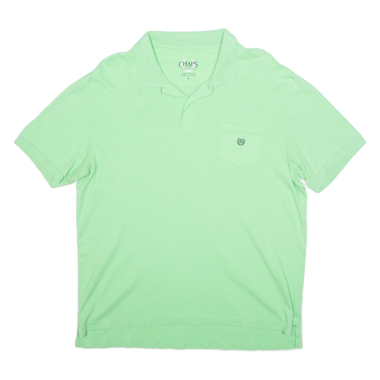 CHAPS Mens Polo Shirt Green L Refurbished - N/A refurbished available on Cerqular