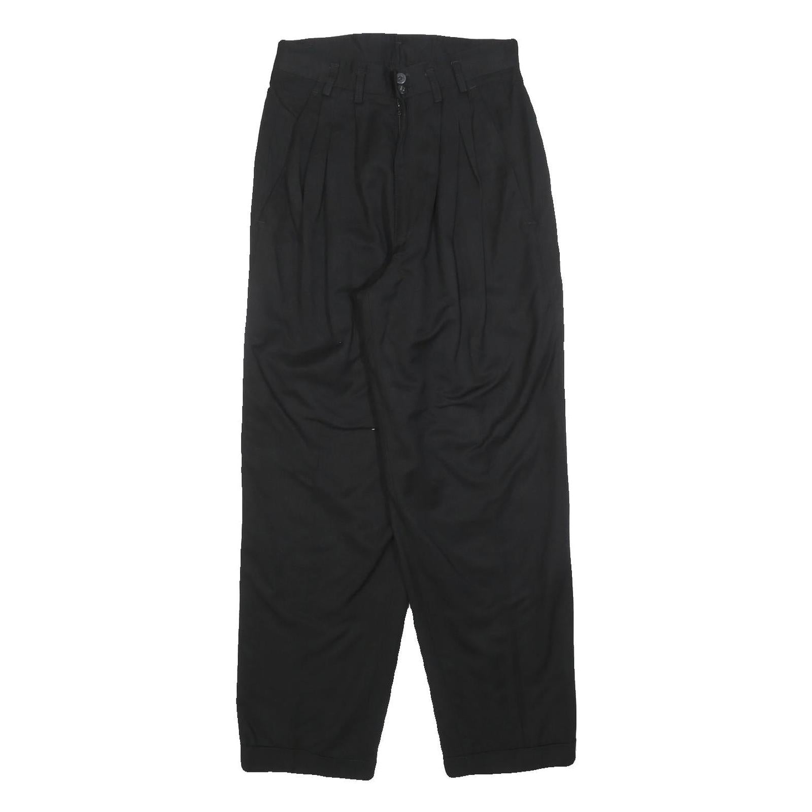 Womens Black Relaxed Zip Trousers W26 L28 Comfortable Casual Straight Leg Refurbished - N/A refurbished available on Cerqular