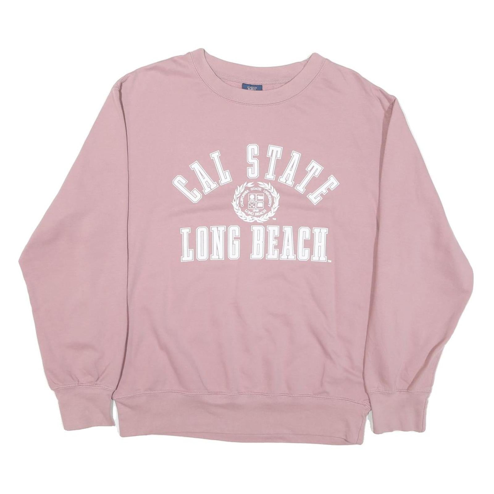 MV SPORT Mens Pink Cal State Long Beach Crew Neck M Cotton Sweatshirt Casual Refurbished - N/A refurbished available on Cerqular