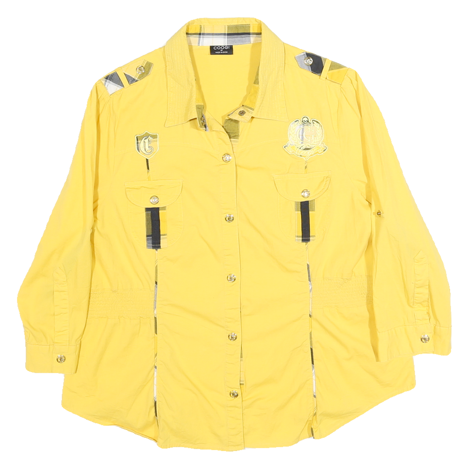 Buy COOGI Womens Yellow Plaid Detail Cotton Blend Shirt XL Casual Button-Up Long Refurbished - $41.59 COOGI Womens Yellow Plaid Detail Cotton Blend Shirt XL Casual Button-Up Long Refurbished - N/A refurbished available on Cerqular