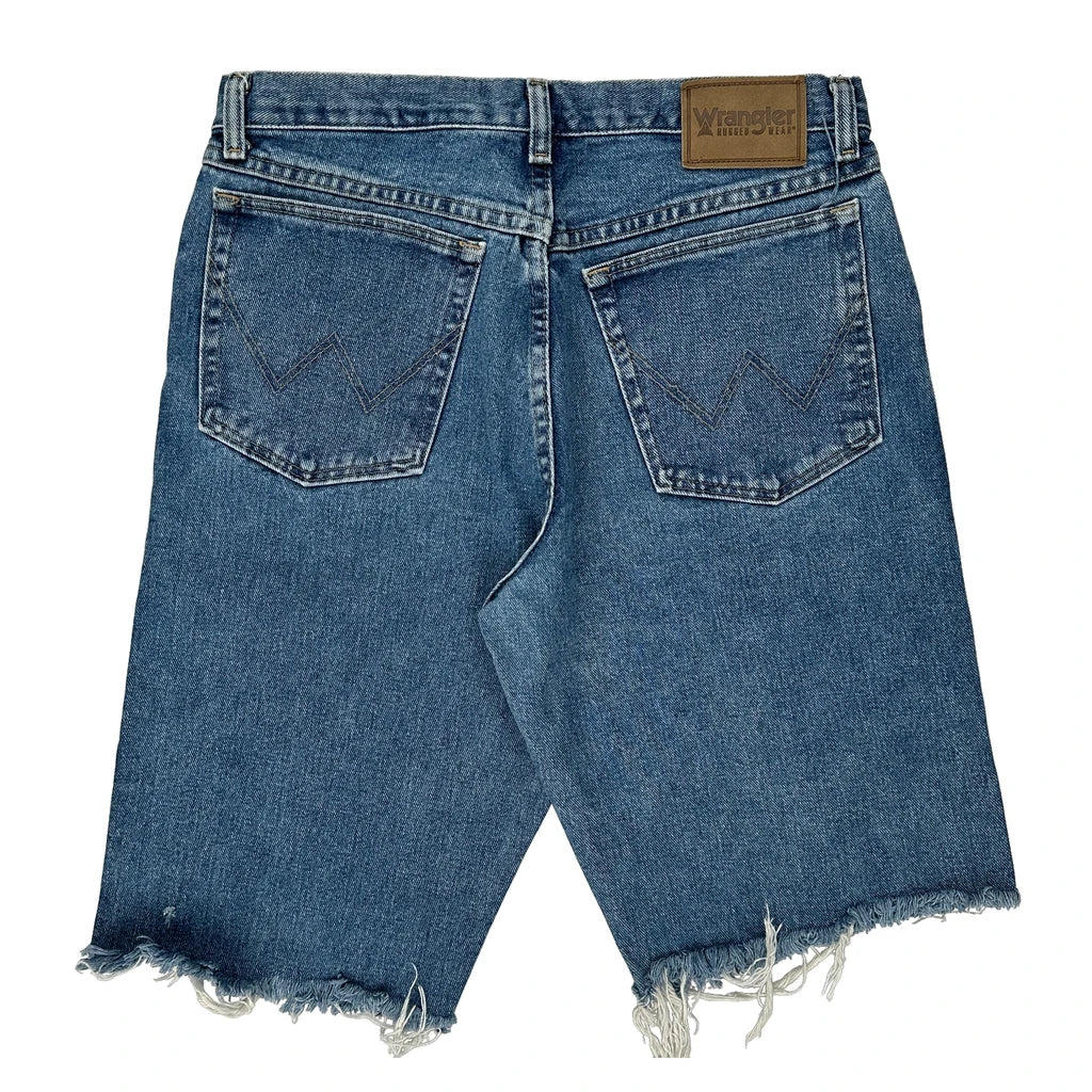 Wrangler Denim Shorts - 32W 10L Blue Cotton Refurbished - Thrifted (note: this is a term often used to describe second- refurbished available on Cerqular