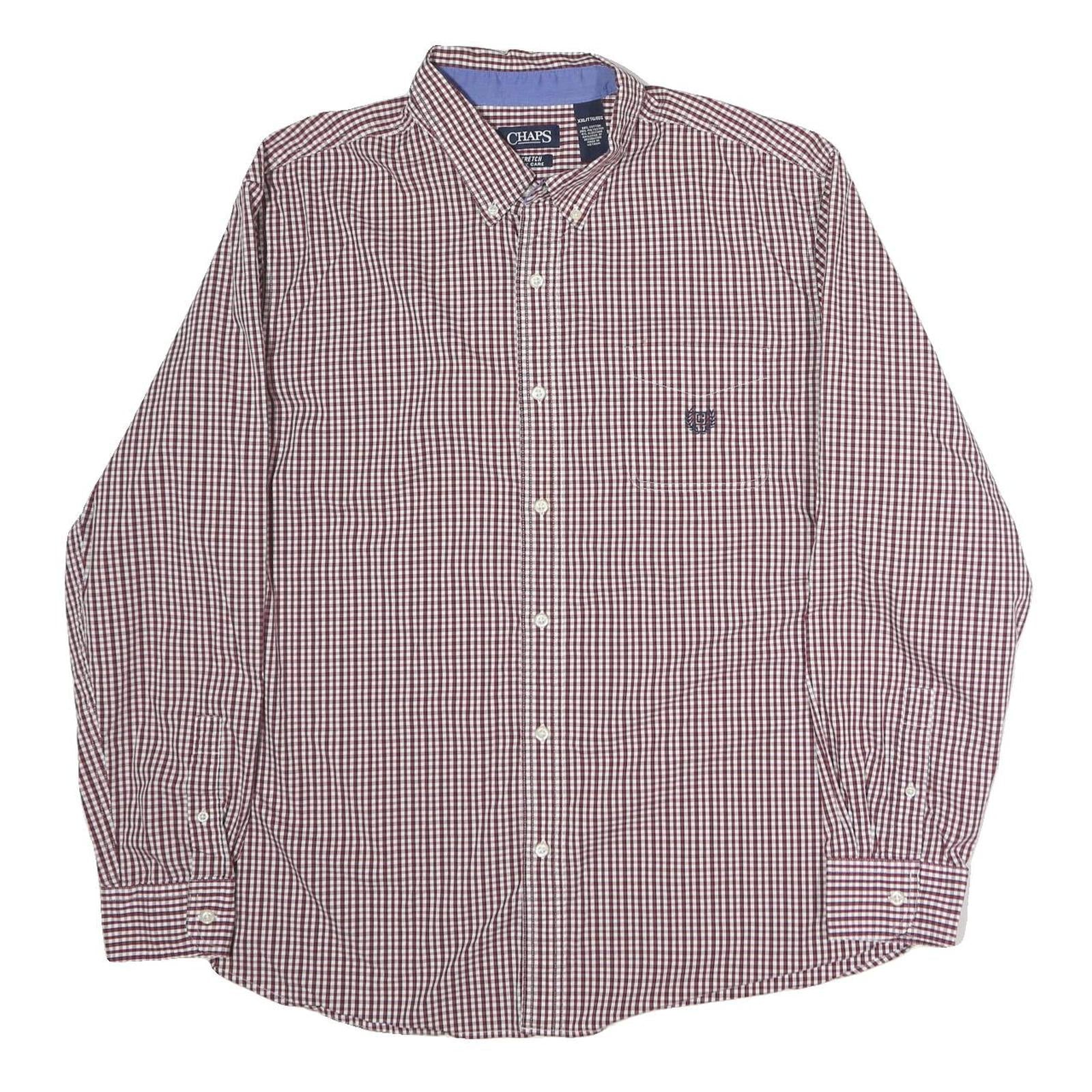 Buy CHAPS Mens Maroon & White Check Shirt 2XL Button Down Collar Long Sleeve Refurbished - $33.79 CHAPS Mens Maroon & White Check Shirt 2XL Button Down Collar Long Sleeve Refurbished - N/A refurbished available on Cerqular