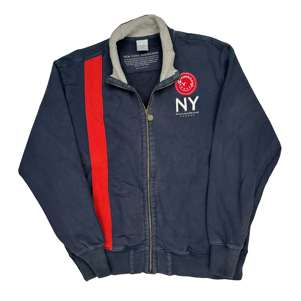 New York Americans Nike Graphic Track Jacket - XL Red Cotton Refurbished - Thrifted (note: this is a term often used to describe second- refurbished available on Cerqular