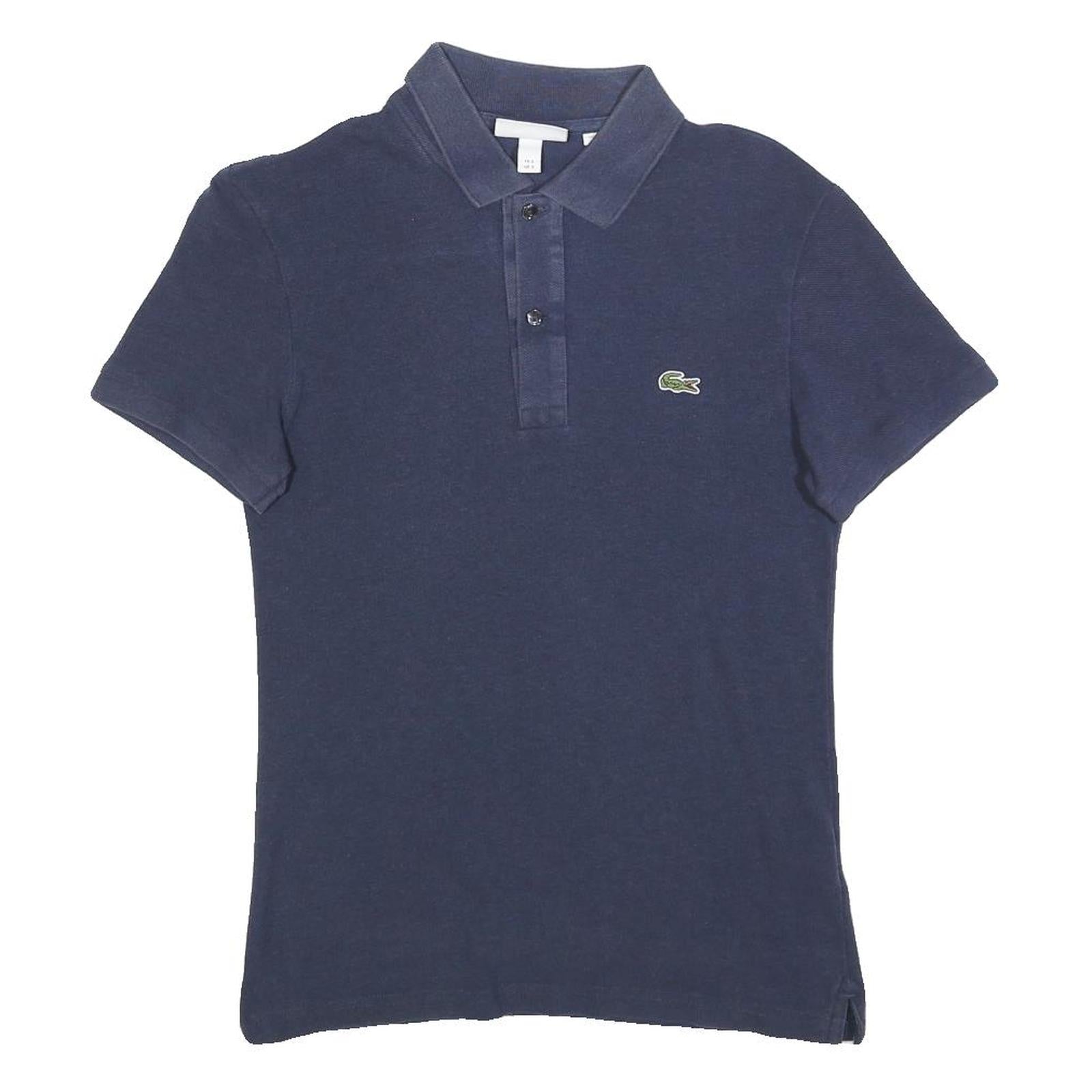 LACOSTE Mens Navy Blue Cotton Blend Short Sleeve Polo Shirt S Classic Fit Refurbished - N/A refurbished available on Cerqular