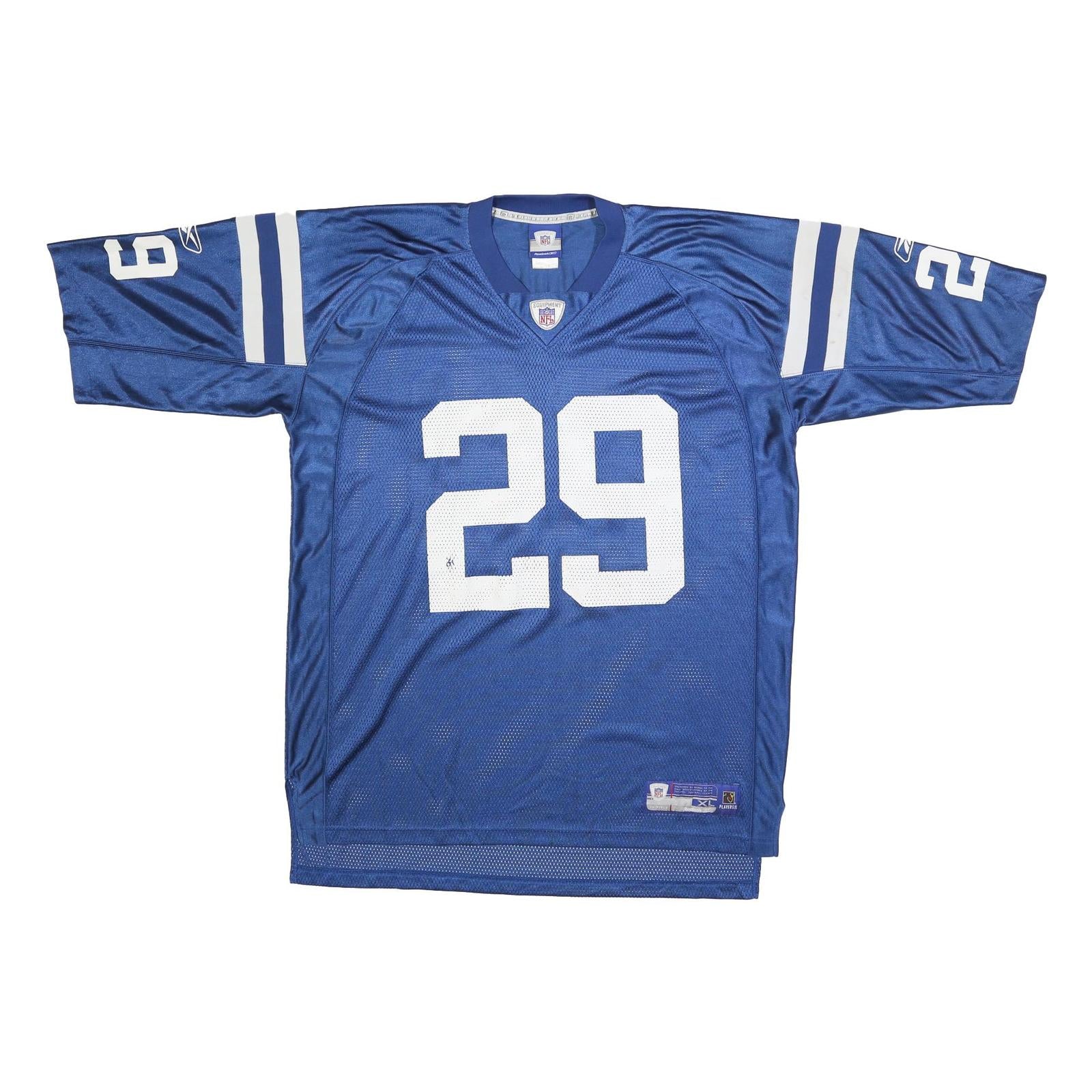 REEBOK Mens Blue & White NFL Player 29 Jersey XL Short Sleeve V-Neck Sportswear Refurbished - N/A refurbished available on Cerqular