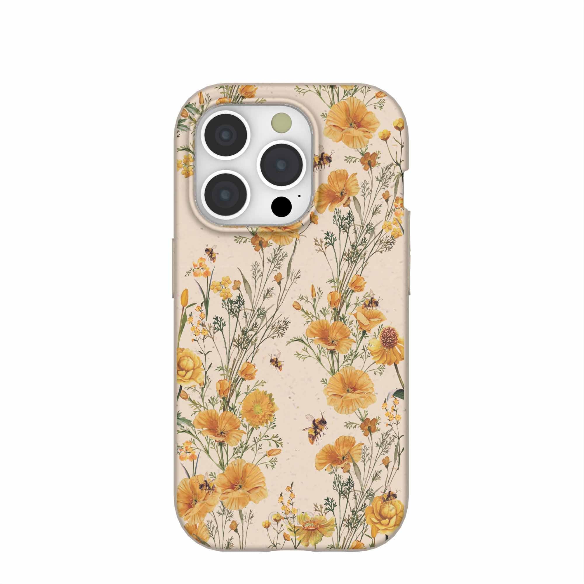 Seashell Vintage Bee iPhone 15 Pro Case Refurbished - Pela Case refurbished available on Cerqular