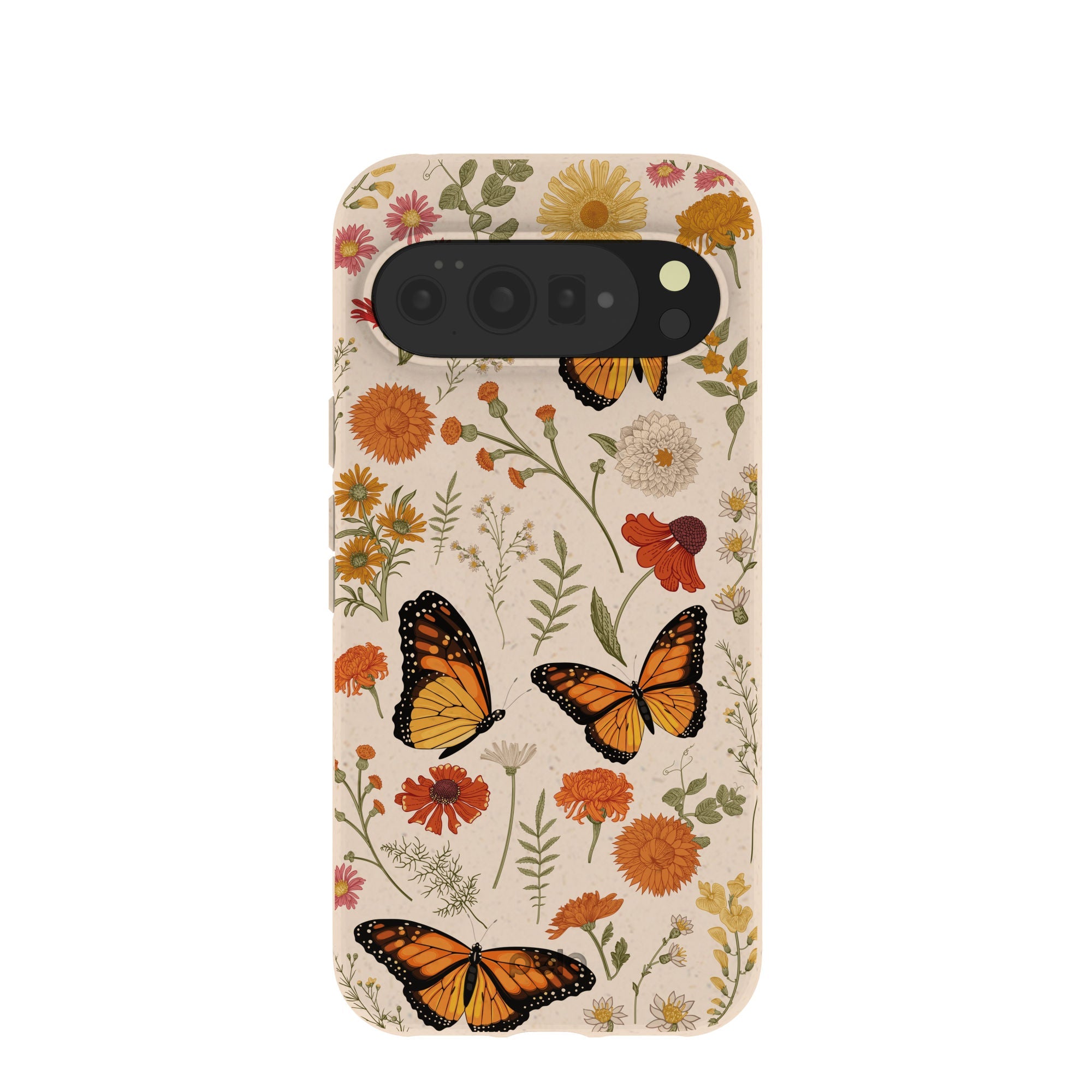 Seashell Monarch Butterfly Google Pixel 10 Pro XL Case | PixelSnap Compatibility: Without PixelSnap Refurbished - Pela Case refurbished available on Cerqular
