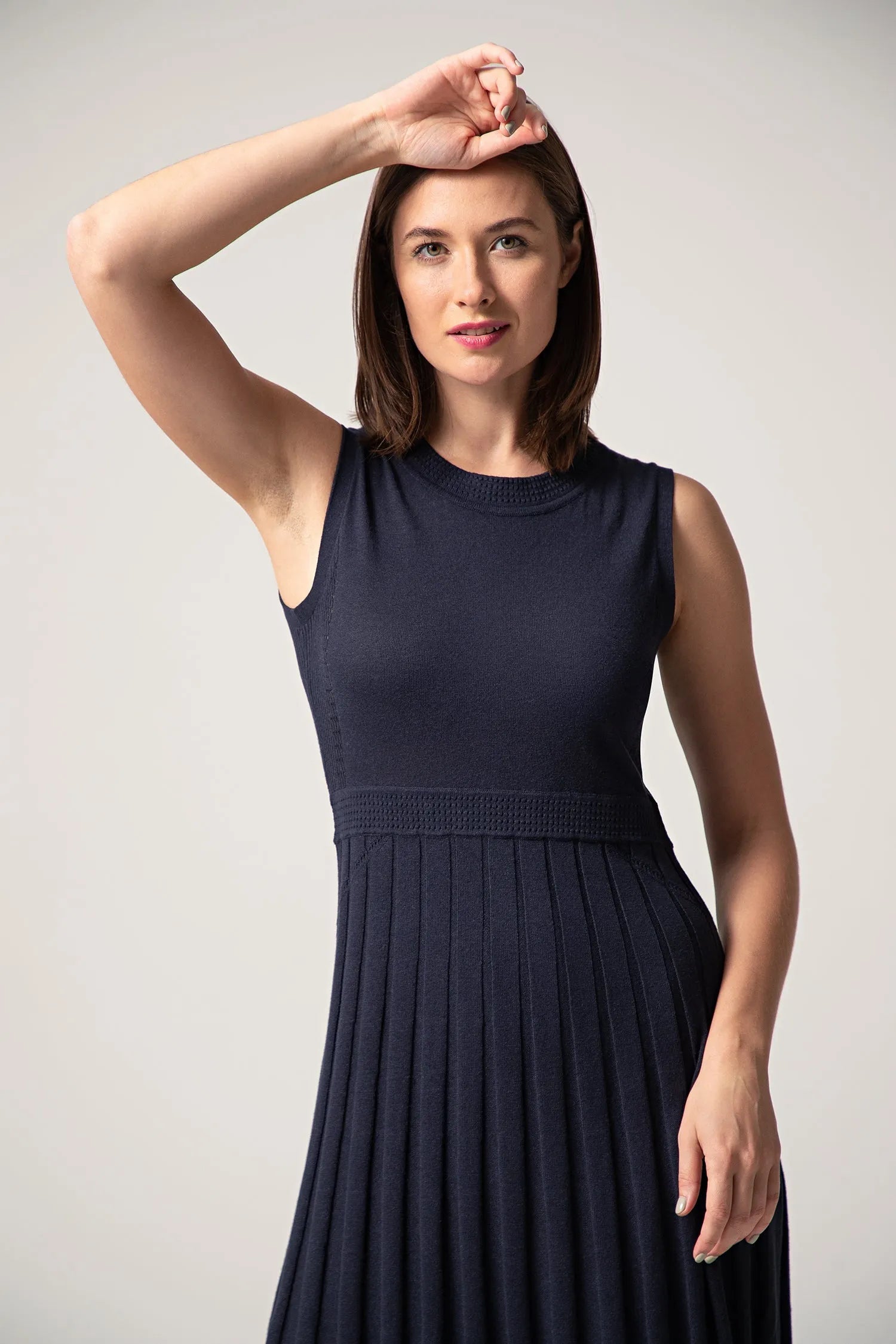 Buy Pointelle Midi Dress - Midnight | Size: S Refurbished - $123.80 Pointelle Midi Dress - Midnight | Size: S Refurbished - N/A refurbished available on Cerqular