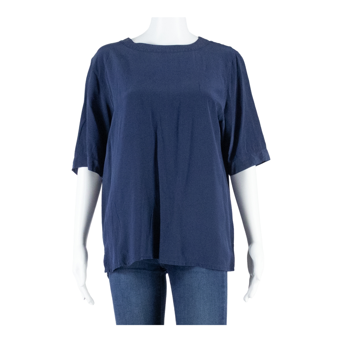 ALBERTO FABIANI Womens Blouse Blue Faux Silk S Refurbished - N/A refurbished available on Cerqular