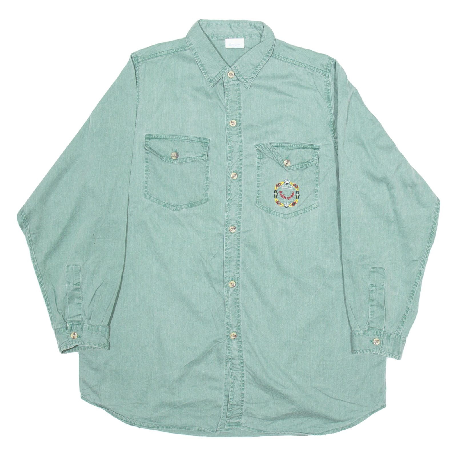 TEXTAR Mens Plain Shirt Green Long Sleeve M Refurbished - N/A refurbished available on Cerqular