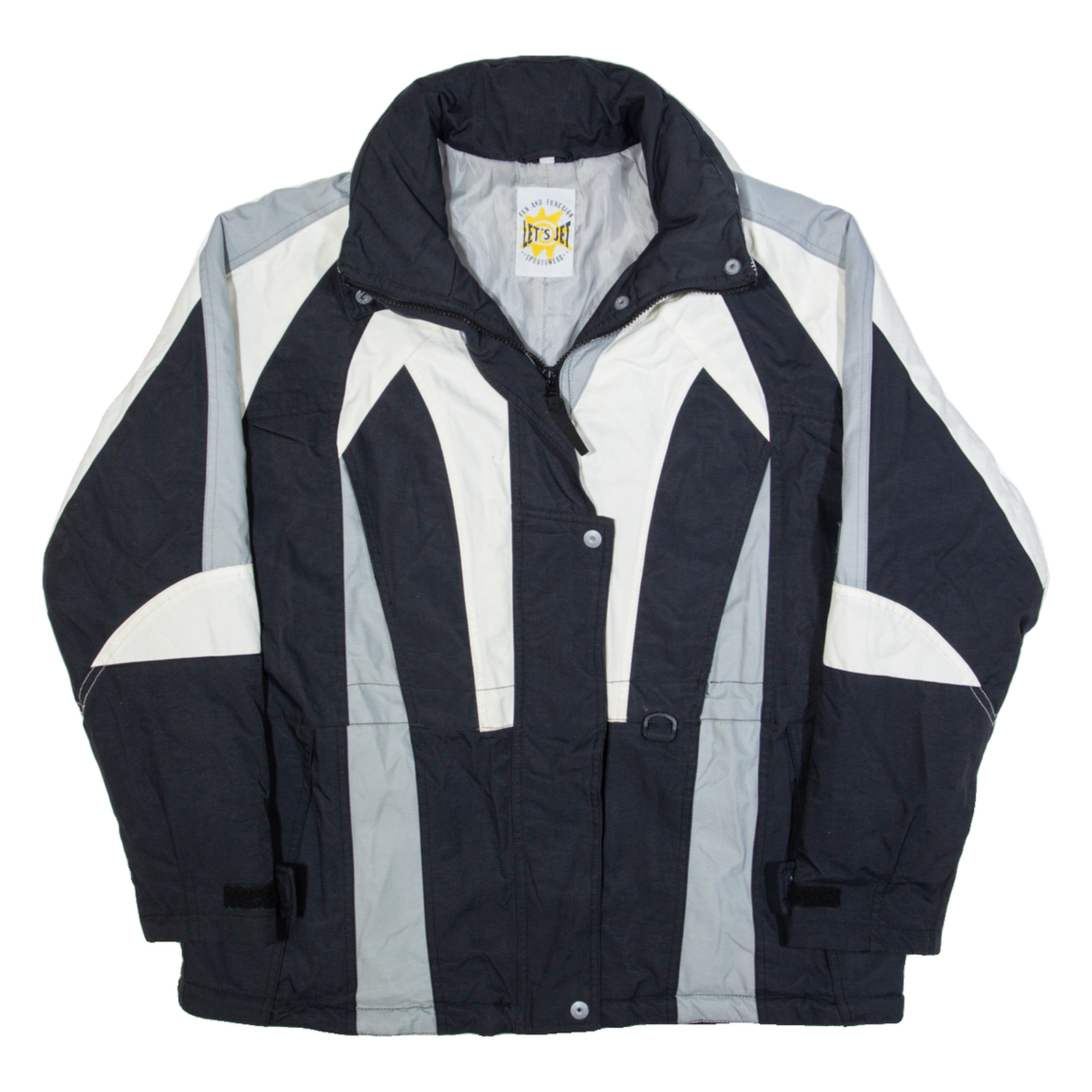 LET'S JET Womens Jacket Black 90s Colourblock L Refurbished - N/A refurbished available on Cerqular