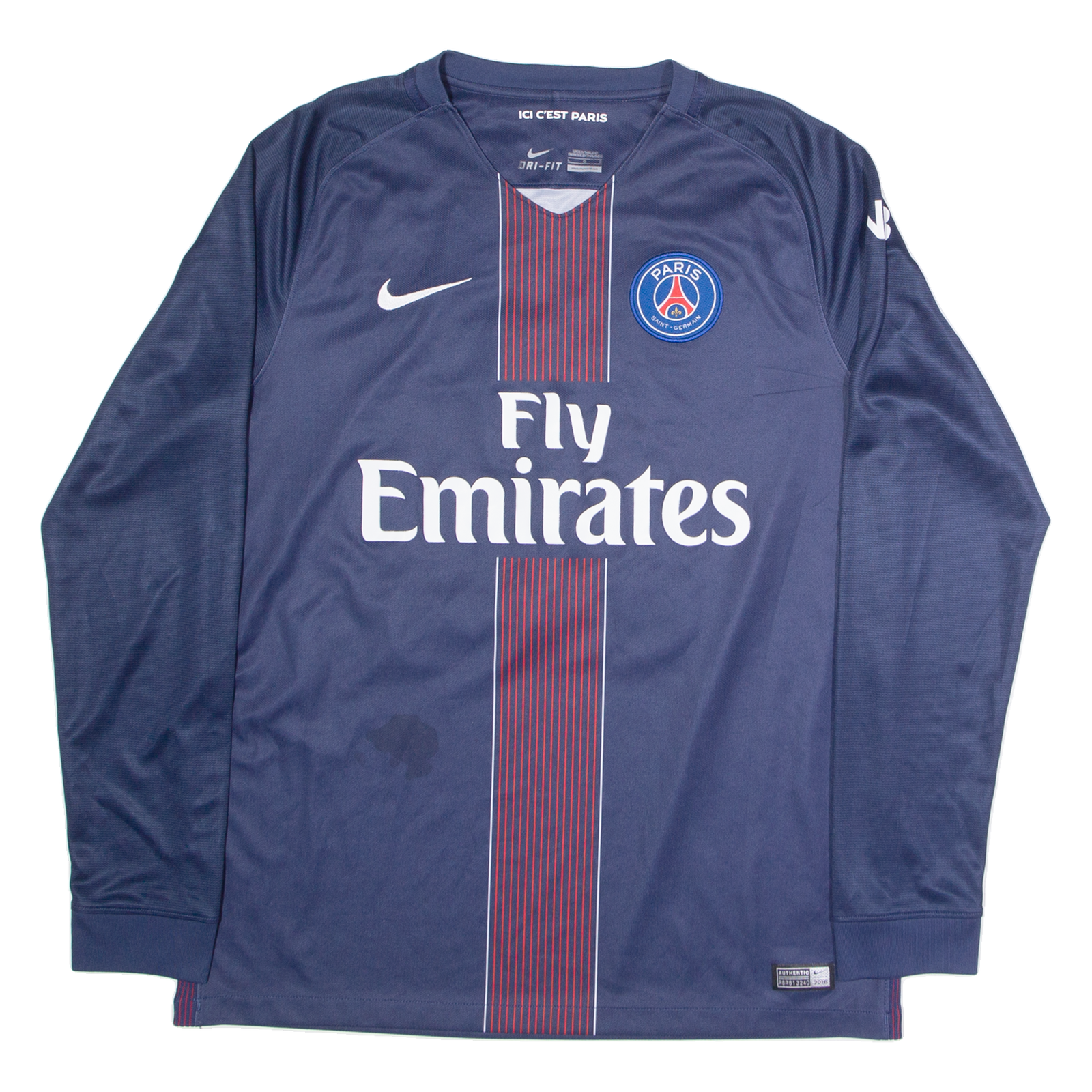 NIKE Paris 7 Paskal Mens Football Shirt Jersey Blue Long Sleeve V-Neck L Refurbished - N/A refurbished available on Cerqular