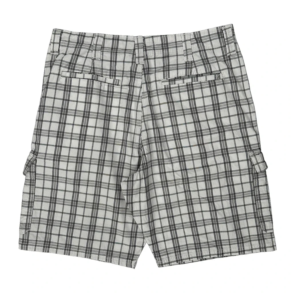 Wrangler Checked Cargo Shorts - 32W 10L Black & White Cotton Refurbished - Thrifted (note: this is a term often used to describe second- refurbished available on Cerqular