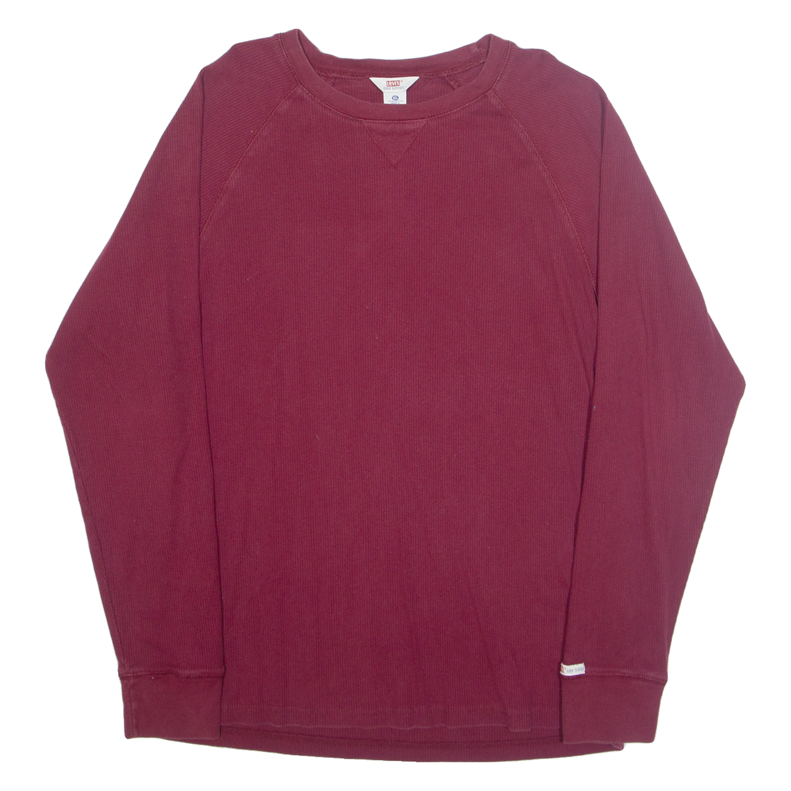 LEVI'S Ribbed Mens T-Shirt Red Long Sleeve XL Refurbished - N/A refurbished available on Cerqular
