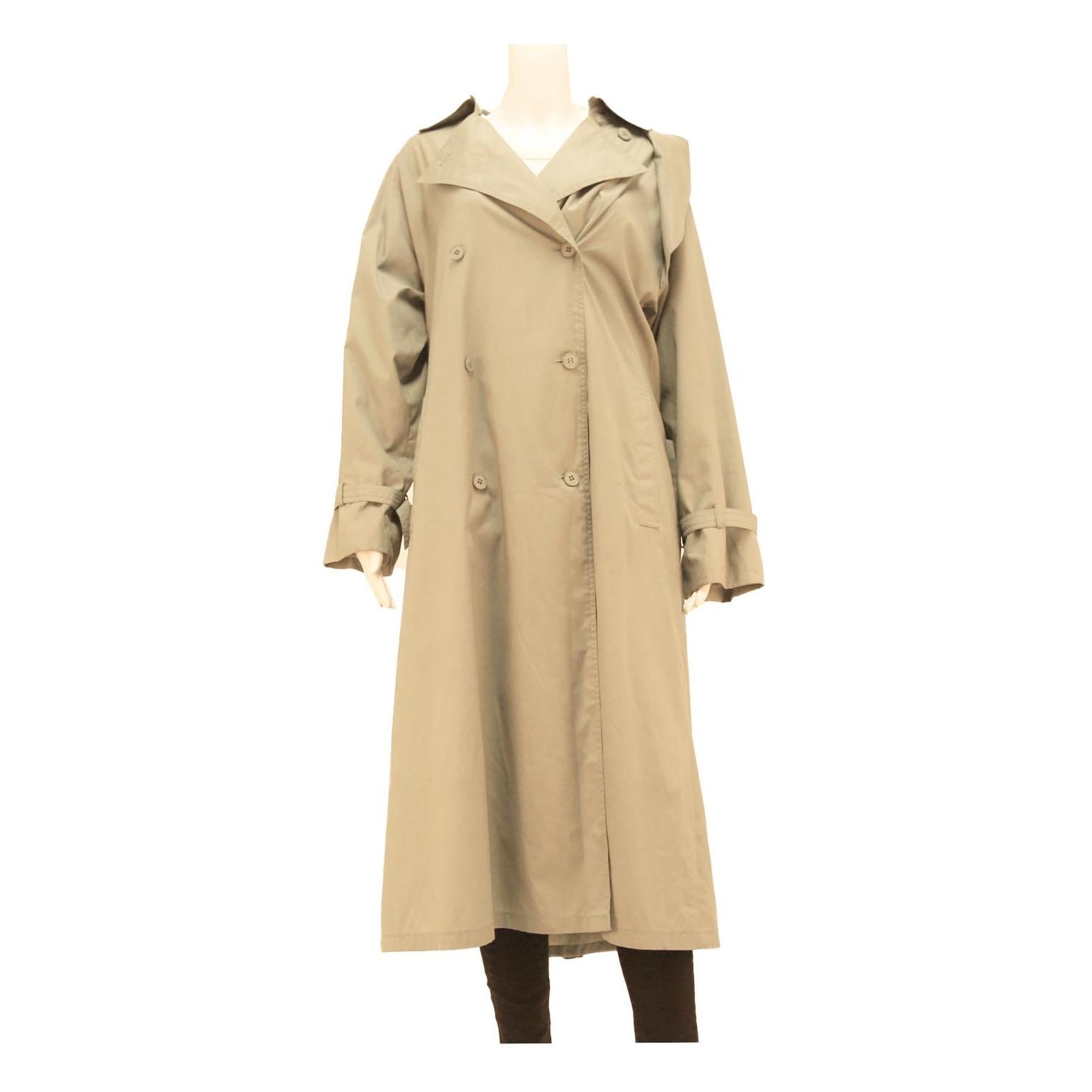 Womens Beige Cotton Blend Trench Jacket S Button Closure Classic Outerwear Refurbished - N/A refurbished available on Cerqular