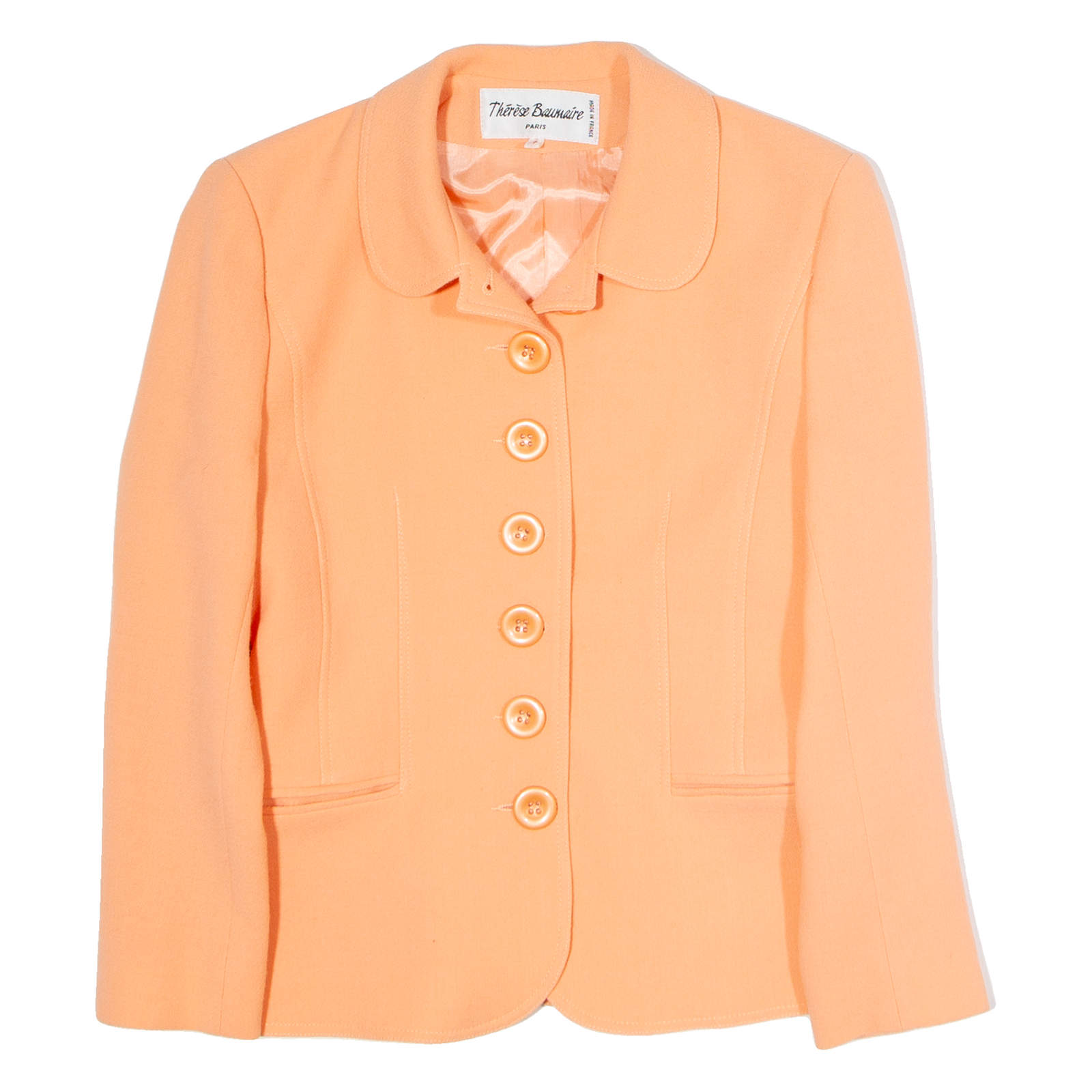 THERESE BAUMAIRE Womens Blazer Jacket Pink Wool 80s XS Refurbished - N/A refurbished available on Cerqular