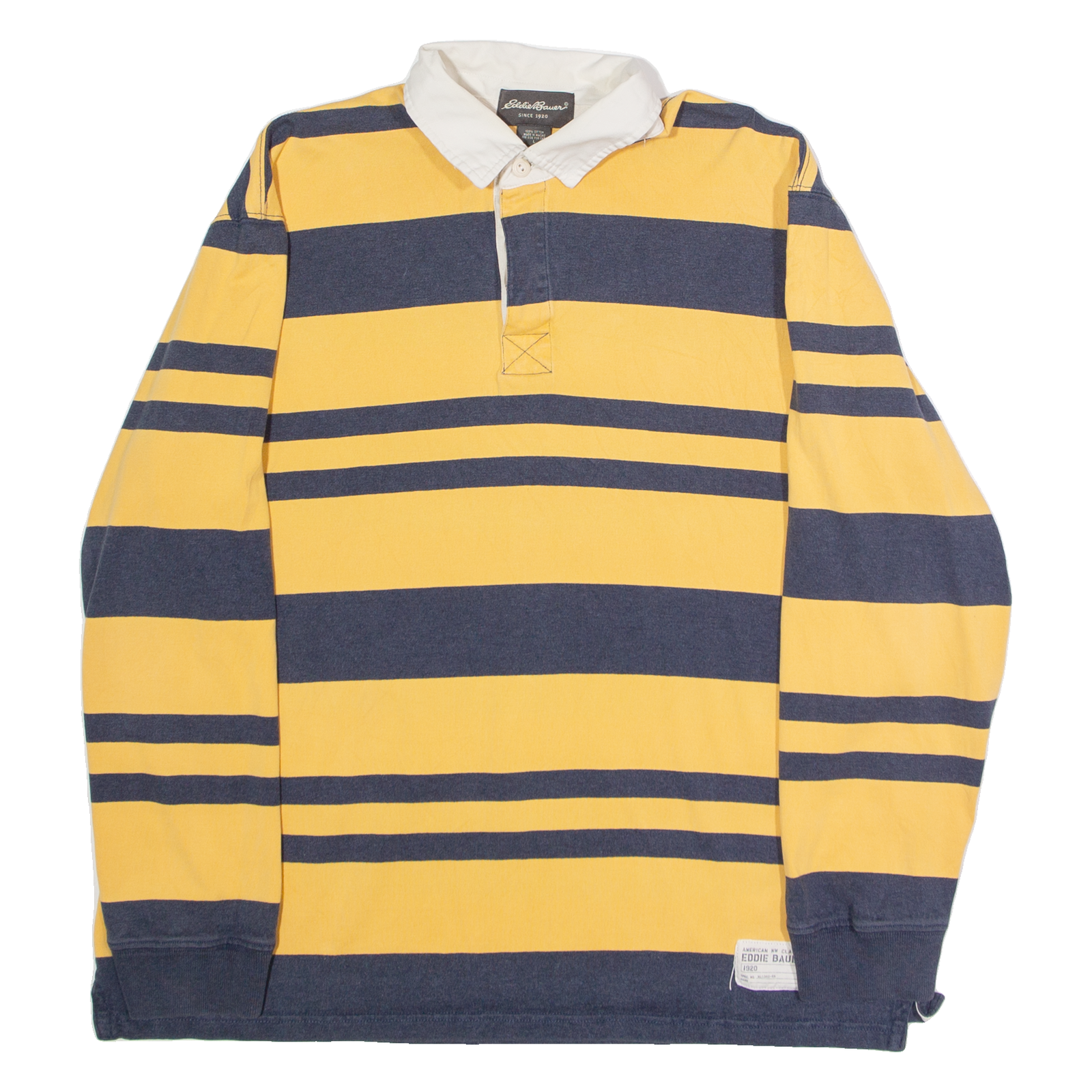 Buy EDDIE BAUER Mens Polo Shirt Yellow 90s Striped Long Sleeve L Refurbished - $51.99 EDDIE BAUER Mens Polo Shirt Yellow 90s Striped Long Sleeve L Refurbished - N/A refurbished available on Cerqular