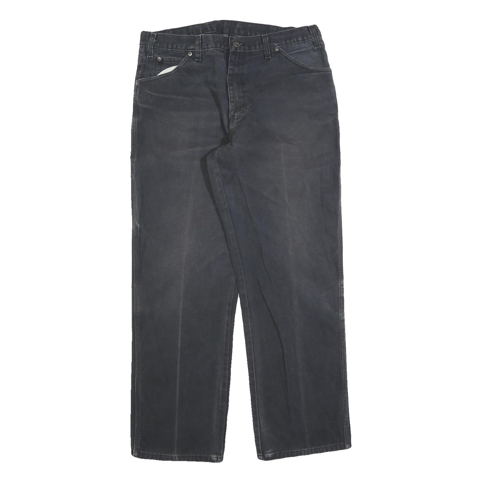 DICKIES Mens Regular Fit Straight Leg Denim Black Cotton Blend W36 L32 Workwear Refurbished - N/A refurbished available on Cerqular