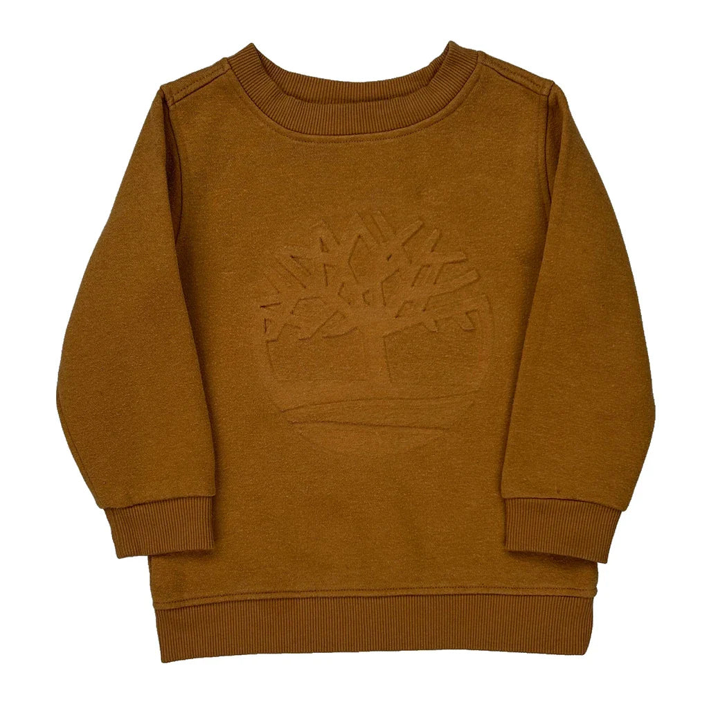 Age 3 Timberland Sweatshirt - 3XS Brown Cotton Refurbished - Thrifted (note: this is a term often used to describe second- refurbished available on Cerqular