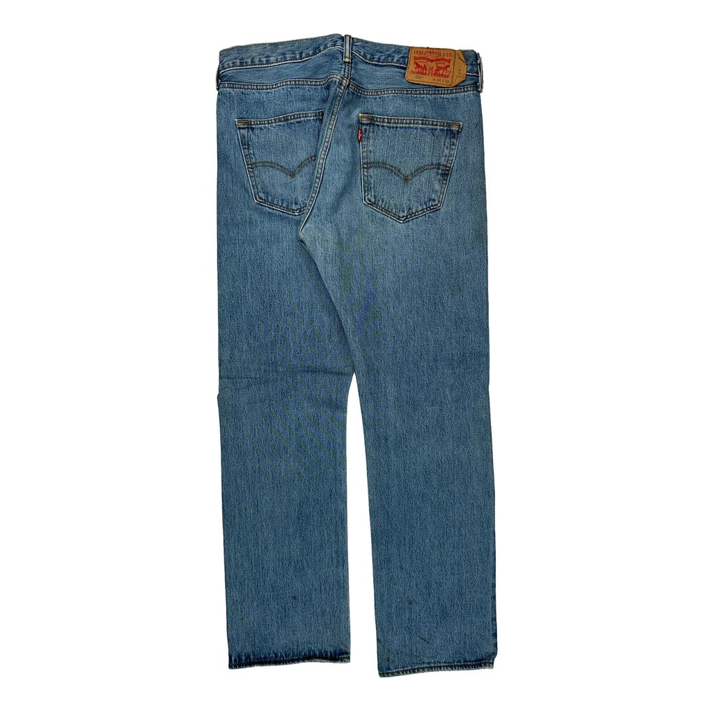 501 Levis Jeans - 34W 28L Blue Denim Refurbished - Thrifted (note: this is a term often used to describe second- refurbished available on Cerqular