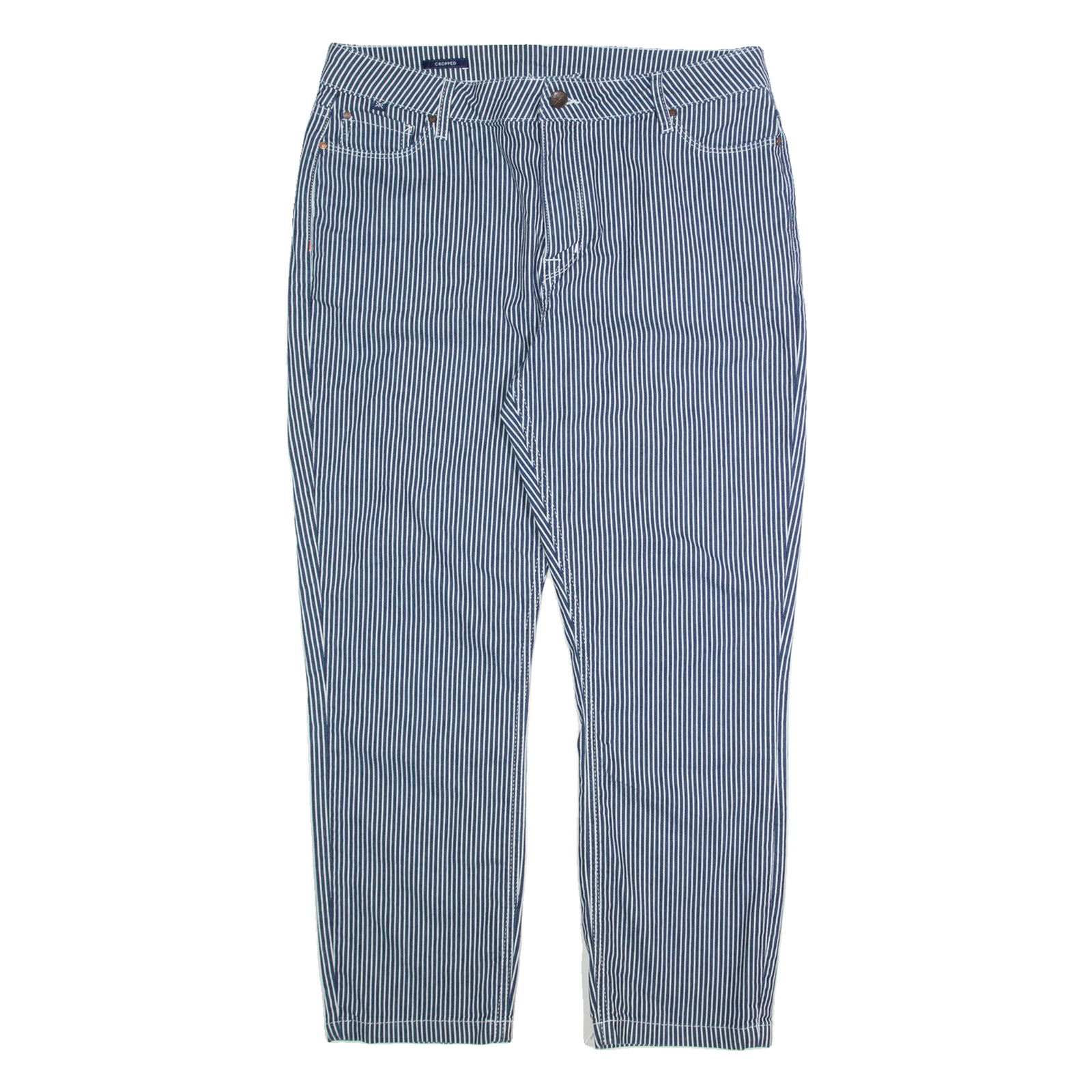 CREW CLOTHING Cropped Womens Trousers Blue Regular Tapered W32 L26 Refurbished - N/A refurbished available on Cerqular