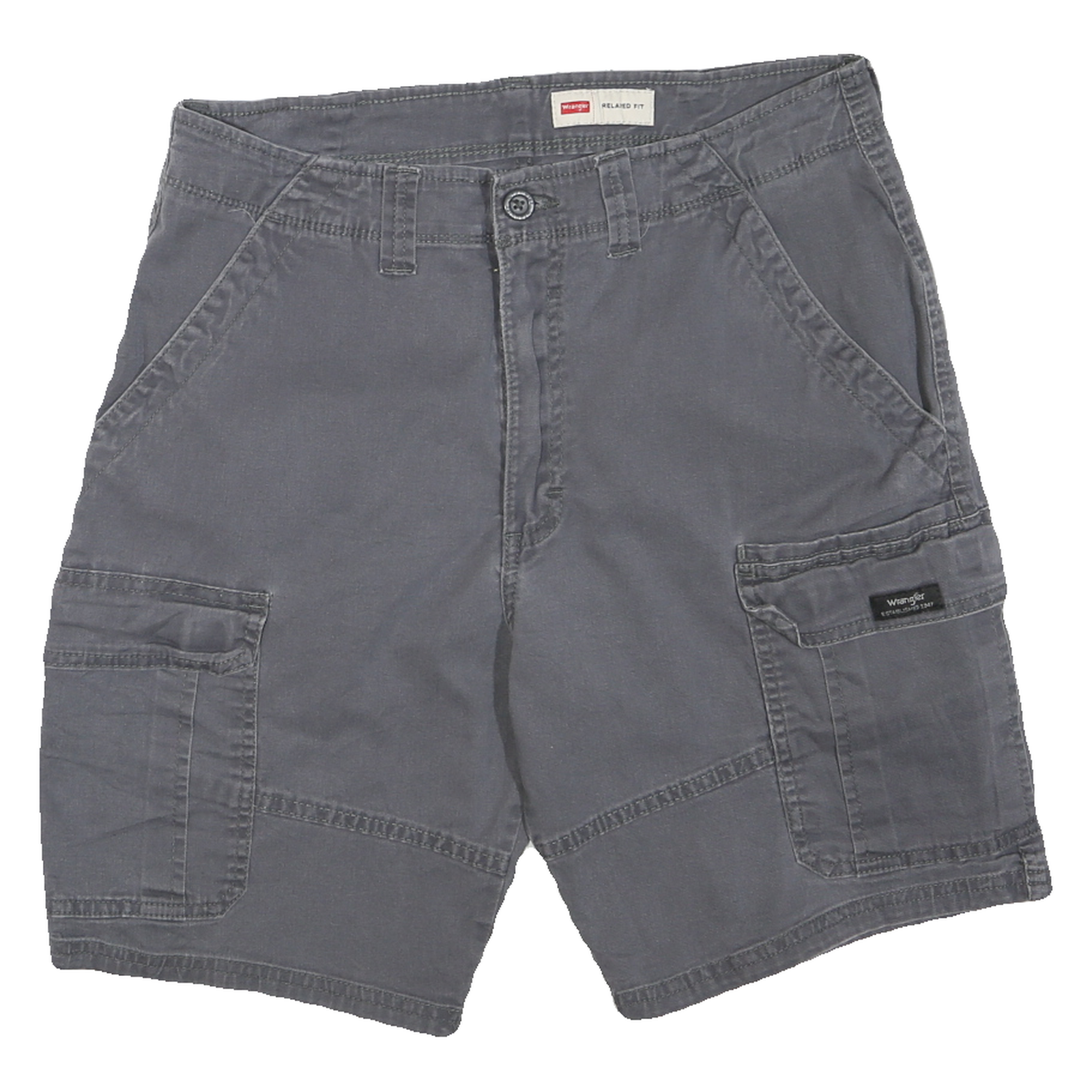 WRANGLER Mens Shorts Blue Grey Cargo Relaxed Fit S W34 Cotton Blend Casual Refurbished - N/A refurbished available on Cerqular