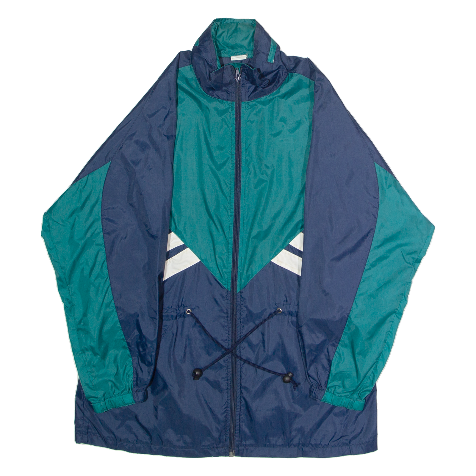 GALERI METIN Mens Rain Jacket Blue 90s Hooded Colourblock M Refurbished - N/A refurbished available on Cerqular