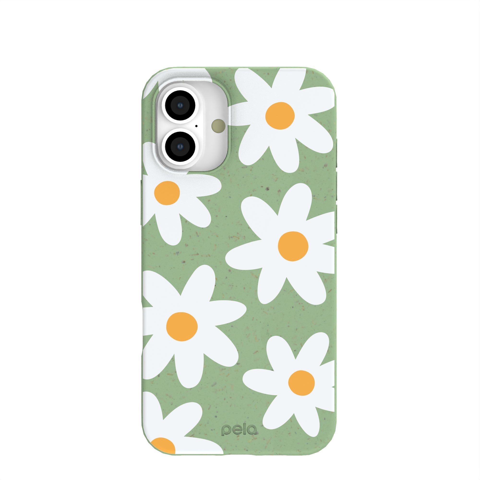 Sage Green Daisy iPhone 16 Plus Case Refurbished - Pela Case refurbished available on Cerqular