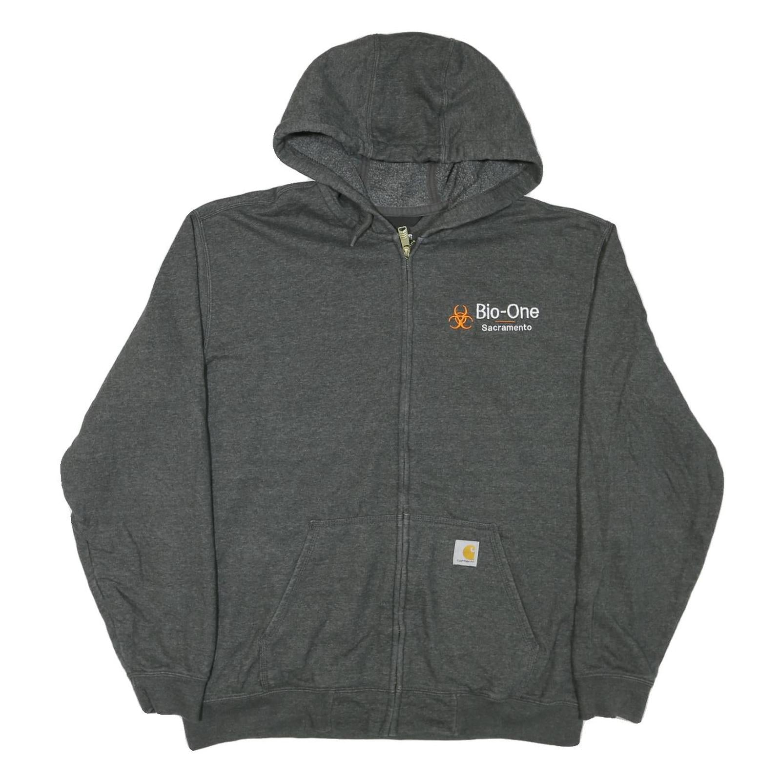 CARHARTT Mens Grey Bio-One Sacramento Full Zip Hoodie L Cotton Blend Casual Refurbished - N/A refurbished available on Cerqular