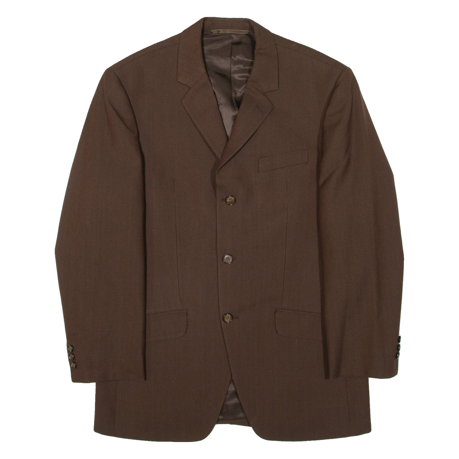 Mens Blazer Jacket Brown Knit Wool Herringbone S Refurbished - N/A refurbished available on Cerqular