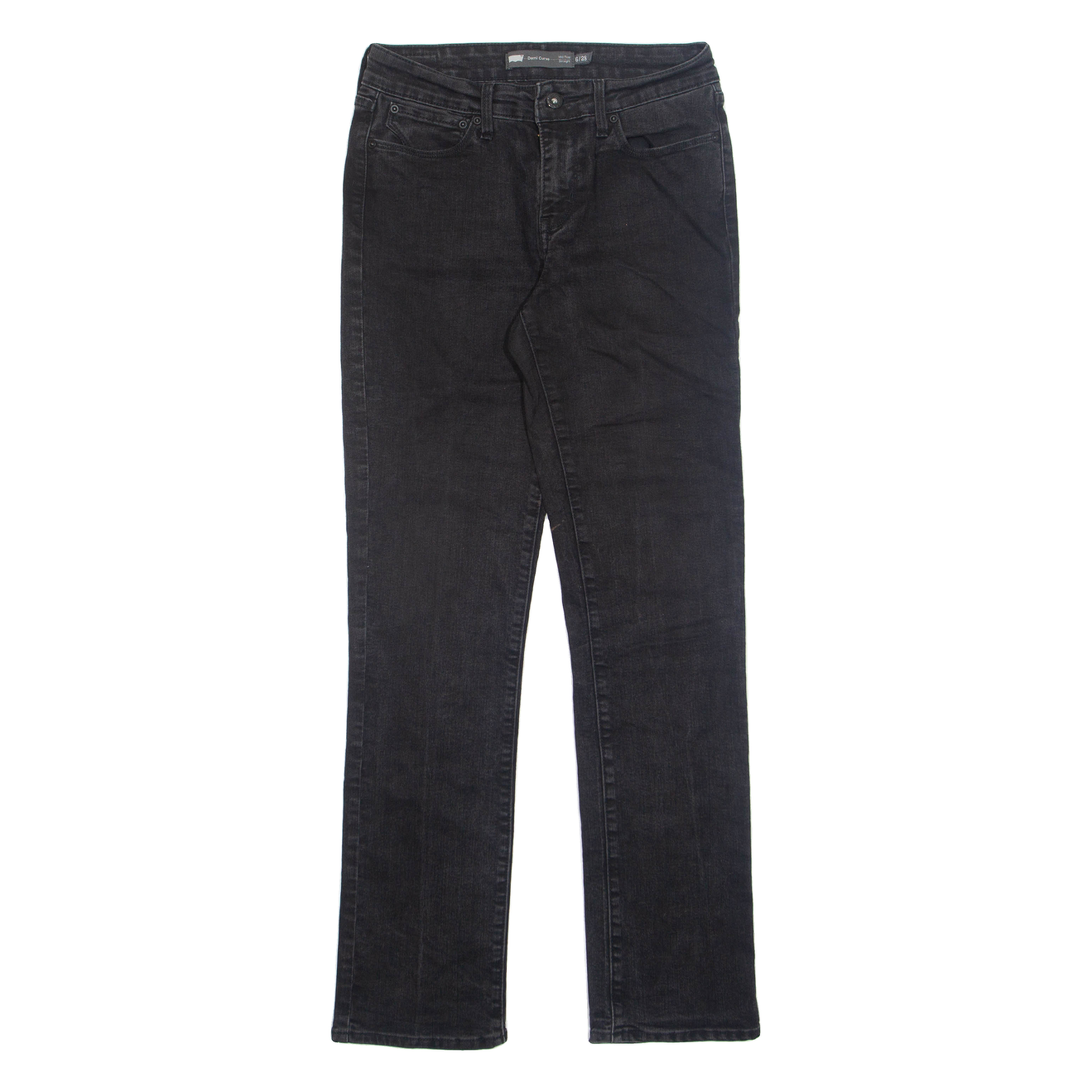 LEVI'S Womens Jeans Black Regular Straight W26 L30 Refurbished - N/A refurbished available on Cerqular