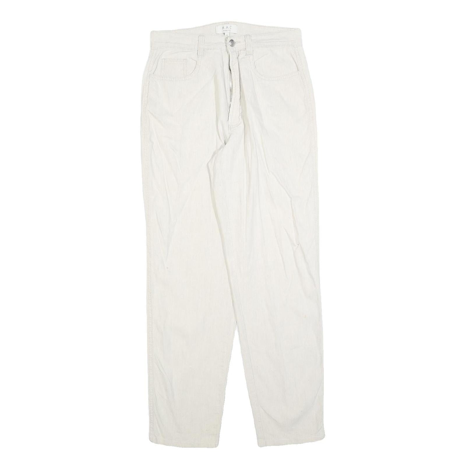 Buy MAC Womens Linen Blend White Regular Fit Straight Leg Trousers W28 L30 Stylish Refurbished - $20.79 MAC Womens Linen Blend White Regular Fit Straight Leg Trousers W28 L30 Stylish Refurbished - N/A refurbished available on Cerqular