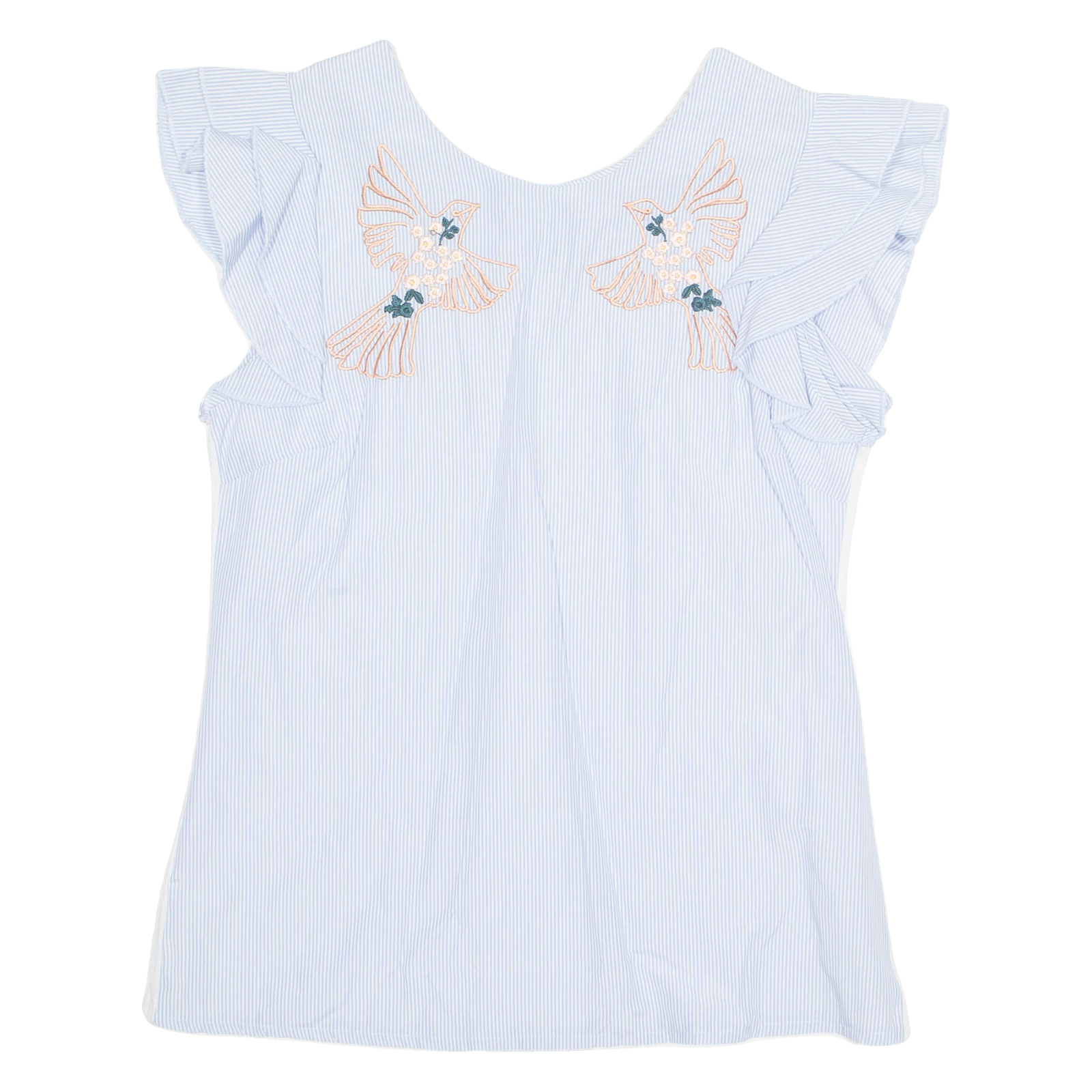 ROSEBUD Womens Printed Top Blue Sleeveless Striped S Refurbished - N/A refurbished available on Cerqular