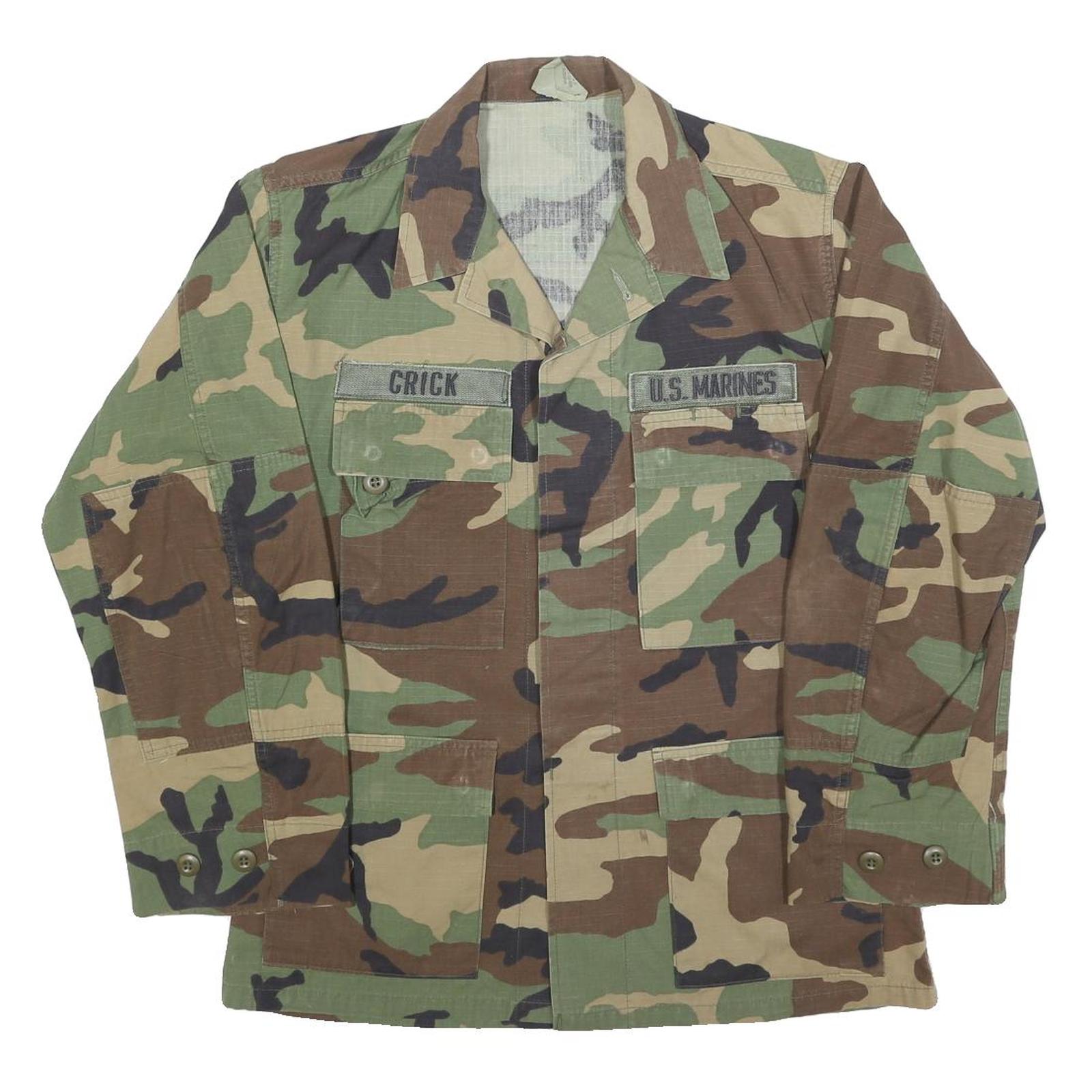Mens Camouflage Military Cotton Button Jacket S Plain Tactical Field Wear Refurbished - N/A refurbished available on Cerqular
