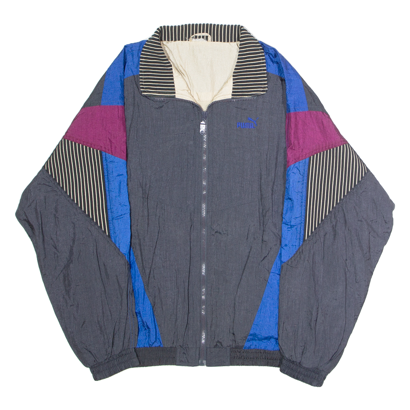 PUMA Mens Shell Jacket Black Nylon 90s Colourblock M Refurbished - N/A refurbished available on Cerqular