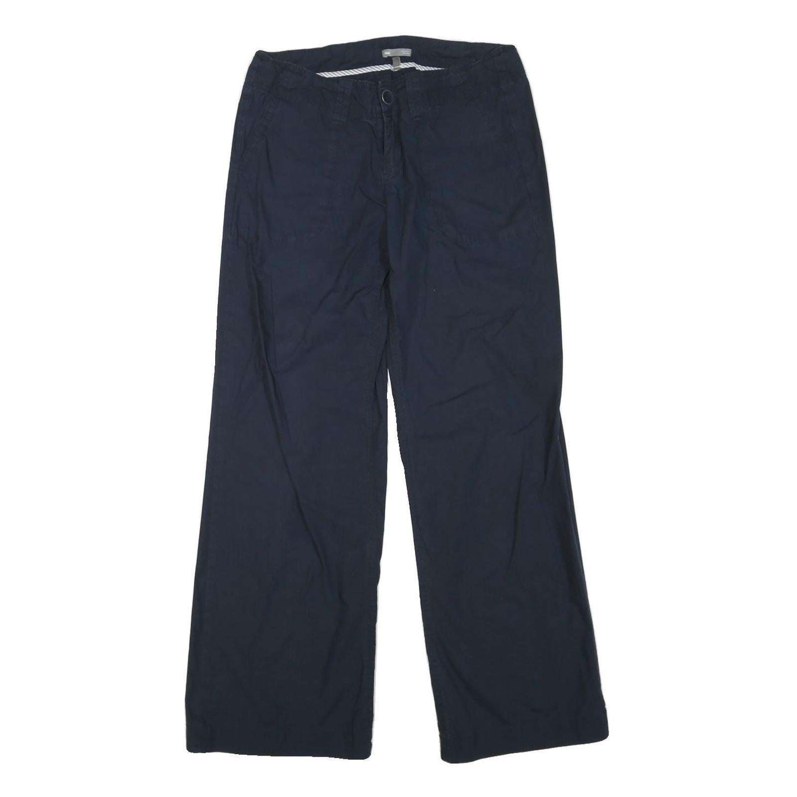 GAP Womens Polyester Blend Navy Regular Straight Trousers W32 L30 Casual Wear Refurbished - N/A refurbished available on Cerqular