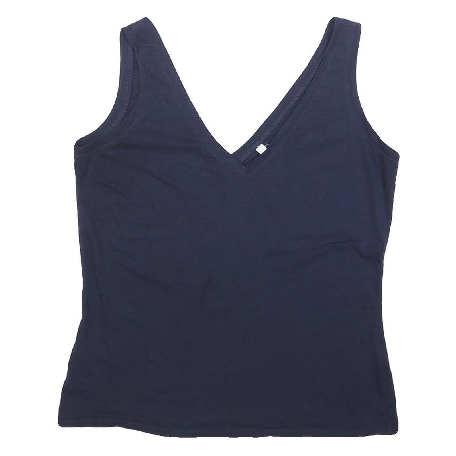 BODEN Womens Navy Blue Cotton Blend Sleeveless V-Neck Top M Casual Summer Refurbished - N/A refurbished available on Cerqular