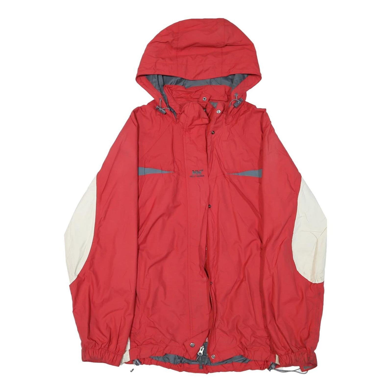 HELLY HANSEN Womens Red & Cream Hooded Zip Jacket M Polyester Blend Outdoor Refurbished - N/A refurbished available on Cerqular