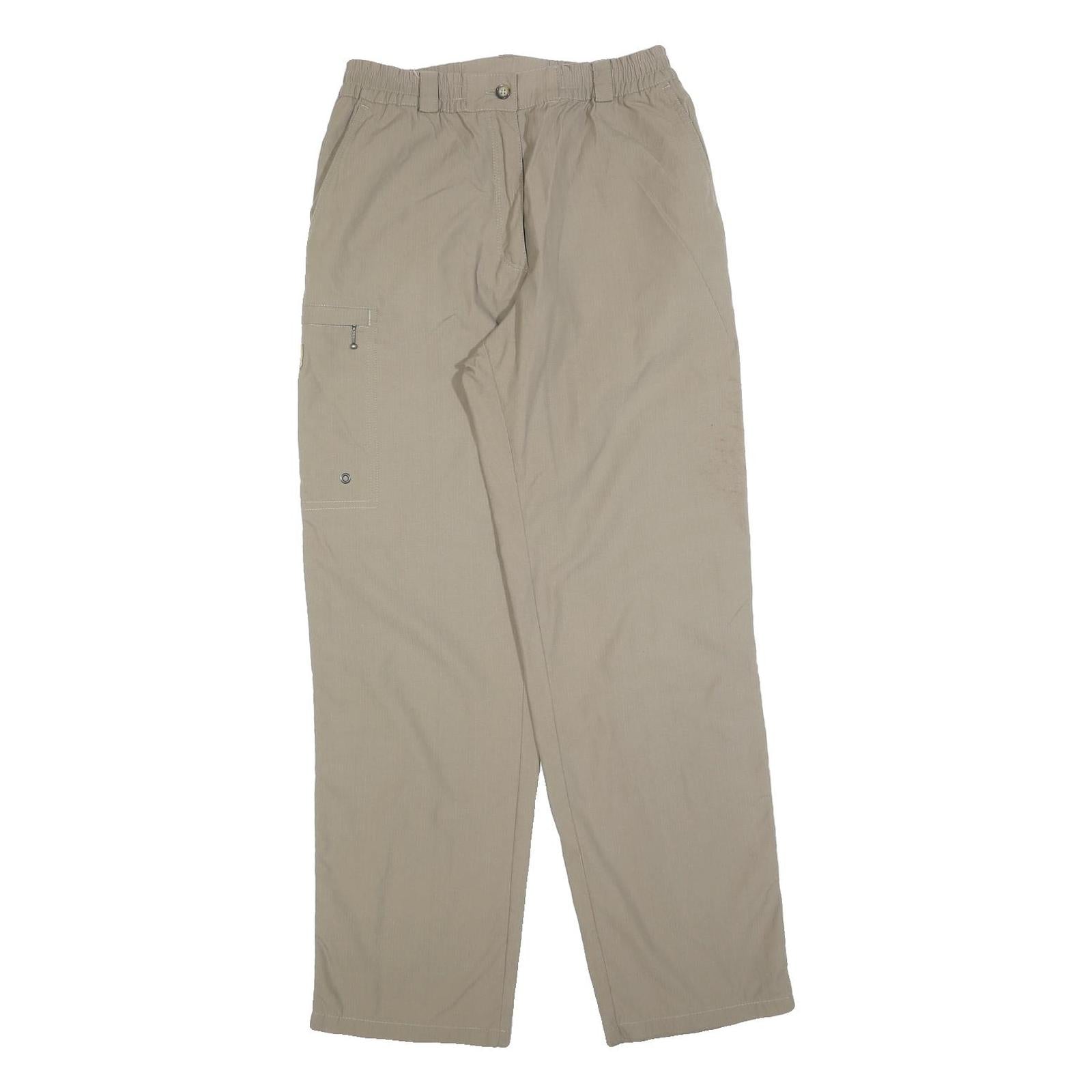 ALLSPORT Womens Beige Polyester Blend Regular Fit Straight Leg Trousers W28 L30 Refurbished - N/A refurbished available on Cerqular