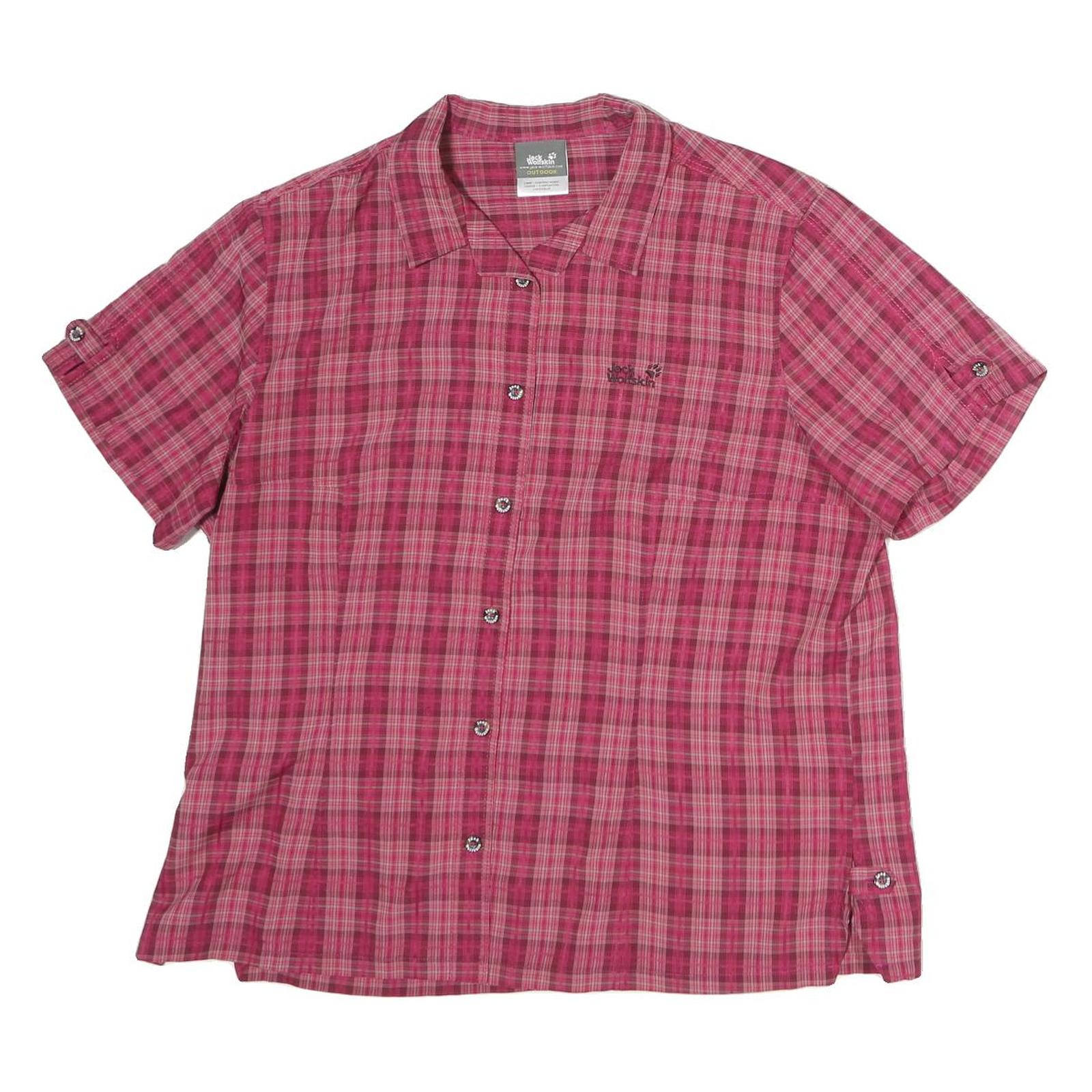 JACK WOLFSKIN Womens Pink Check Shirt L Cotton Outdoor Casual Lightweight Refurbished - N/A refurbished available on Cerqular