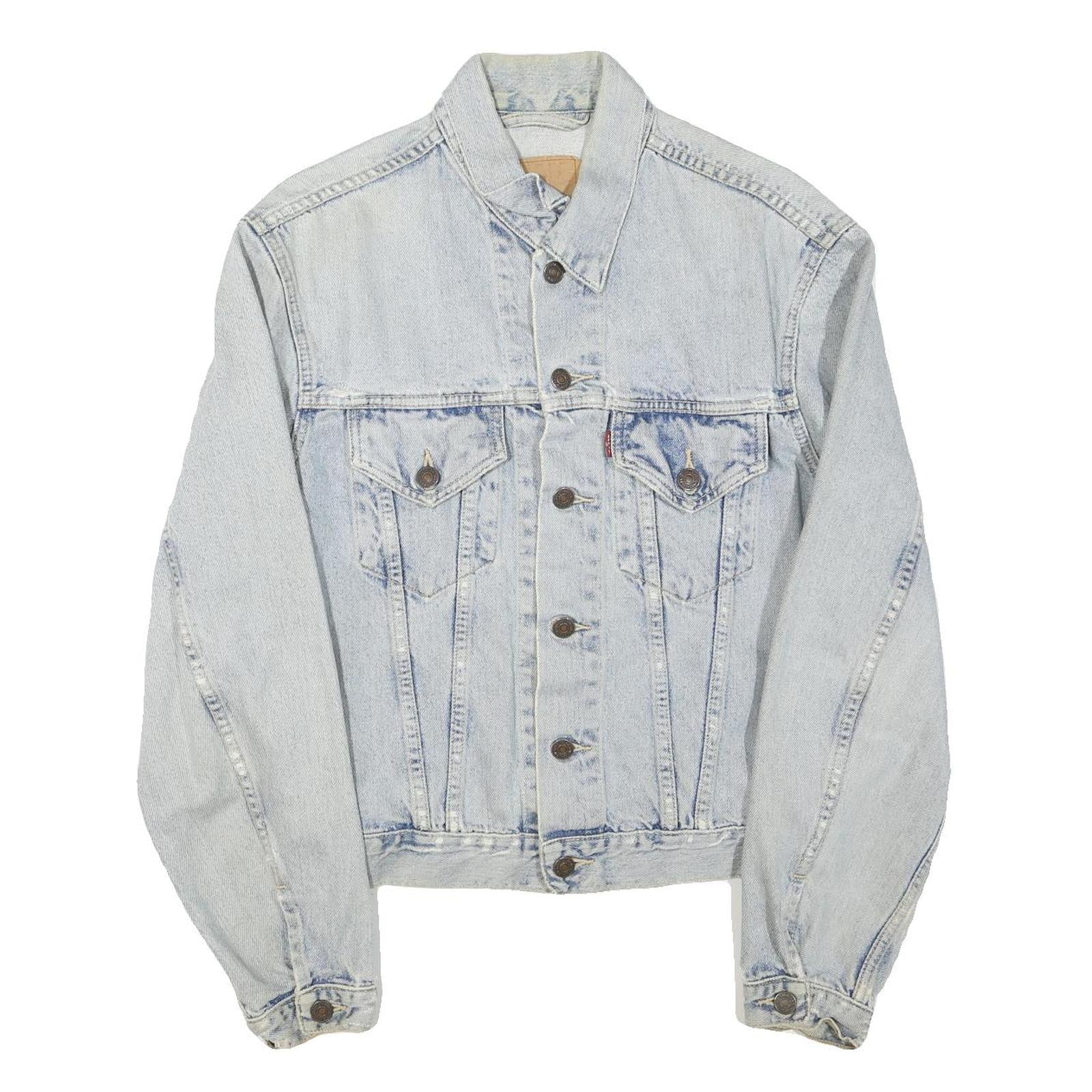 LEVI'S Mens Blue Denim Jacket S Cotton Blend Button Closure Classic Fit Refurbished - N/A refurbished available on Cerqular