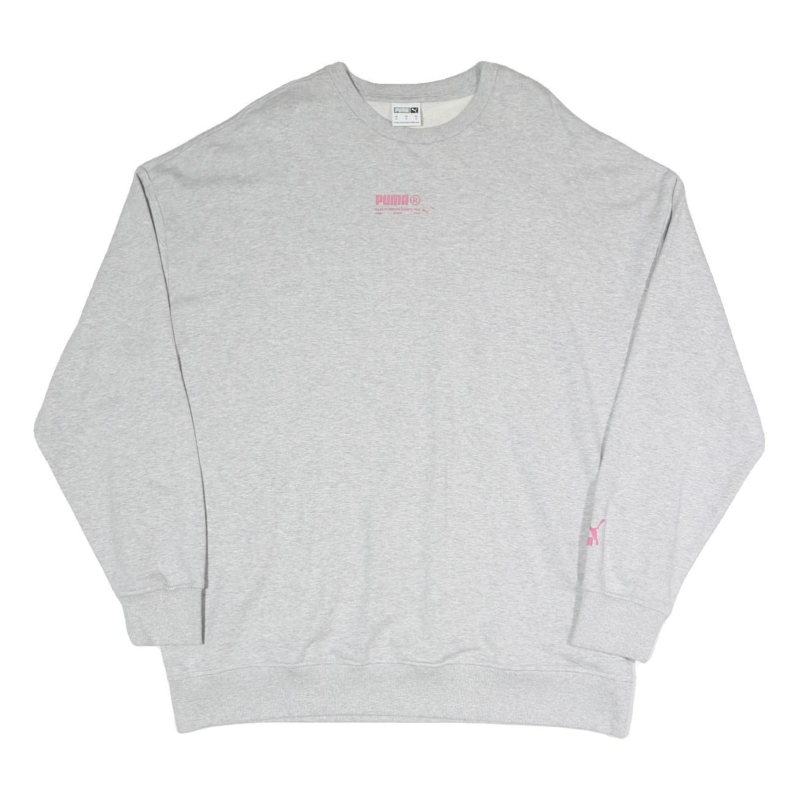 PUMA Womens Grey Sweatshirt Crew Neck XL Cotton Blend Casual Logo Printed Refurbished - N/A refurbished available on Cerqular