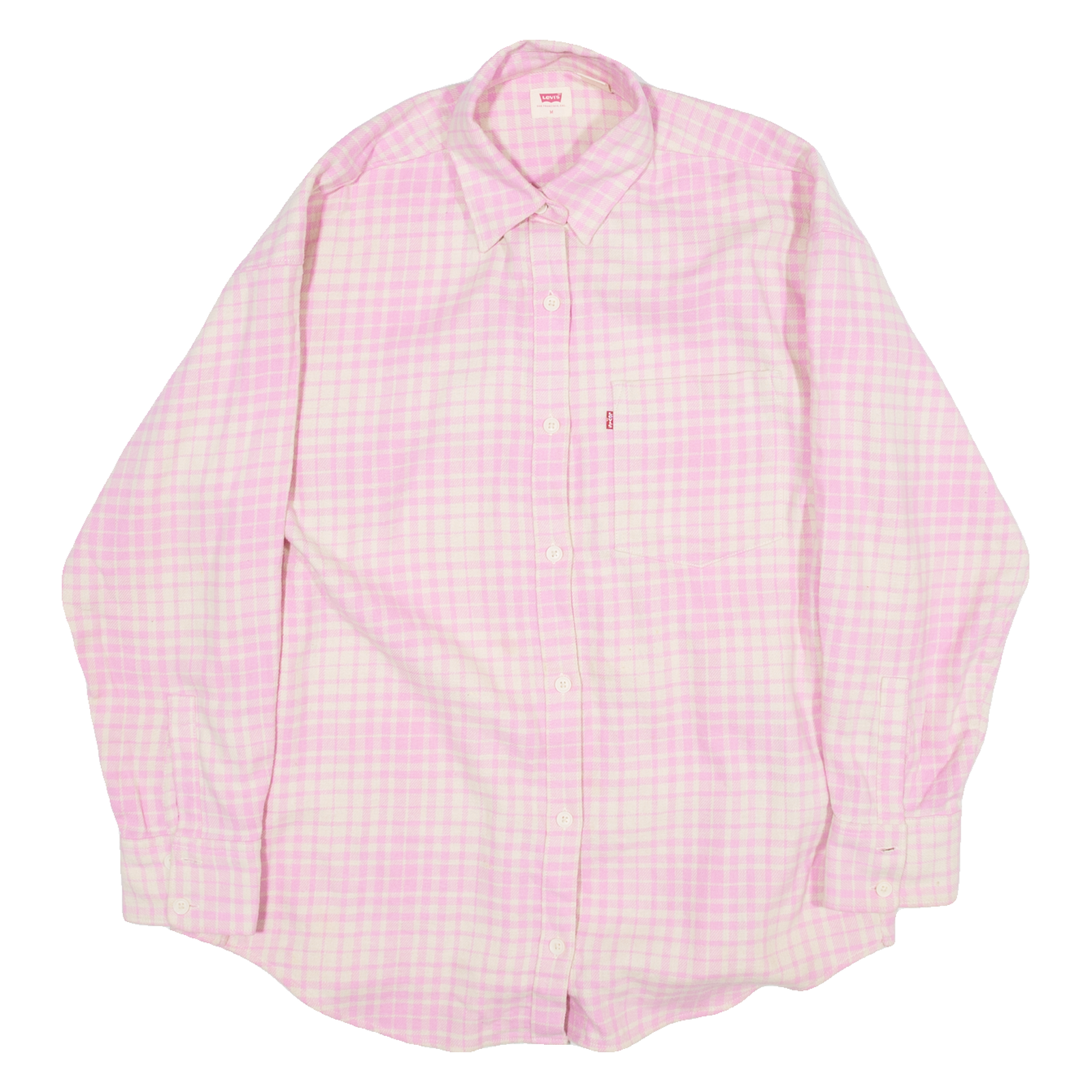 WRANGLER Womens Shirt Pink Check Long Sleeve M Refurbished - N/A refurbished available on Cerqular