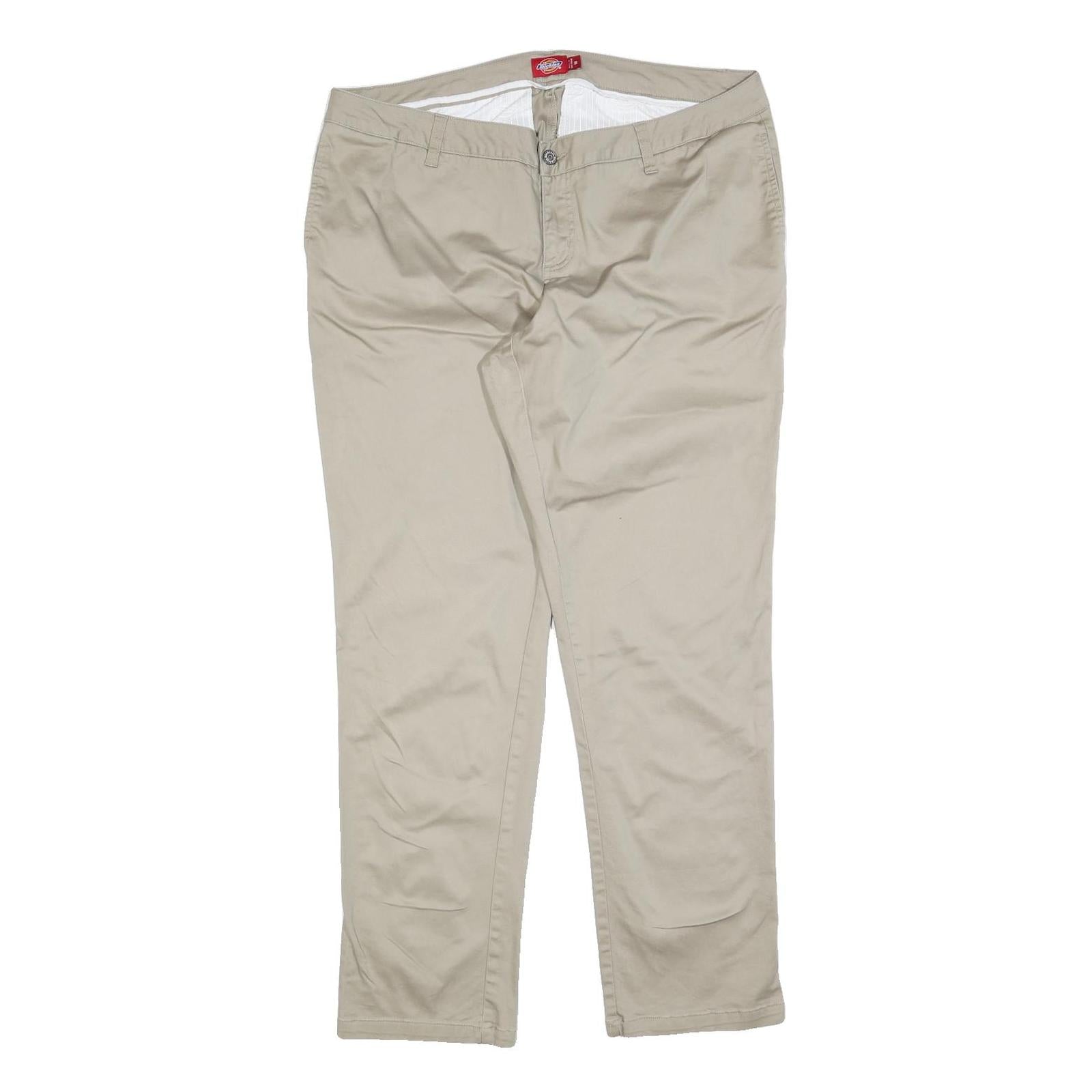 DICKIES Womens Cotton Blend Beige Slim Trousers W36 L32 Workwear Casual Refurbished - N/A refurbished available on Cerqular