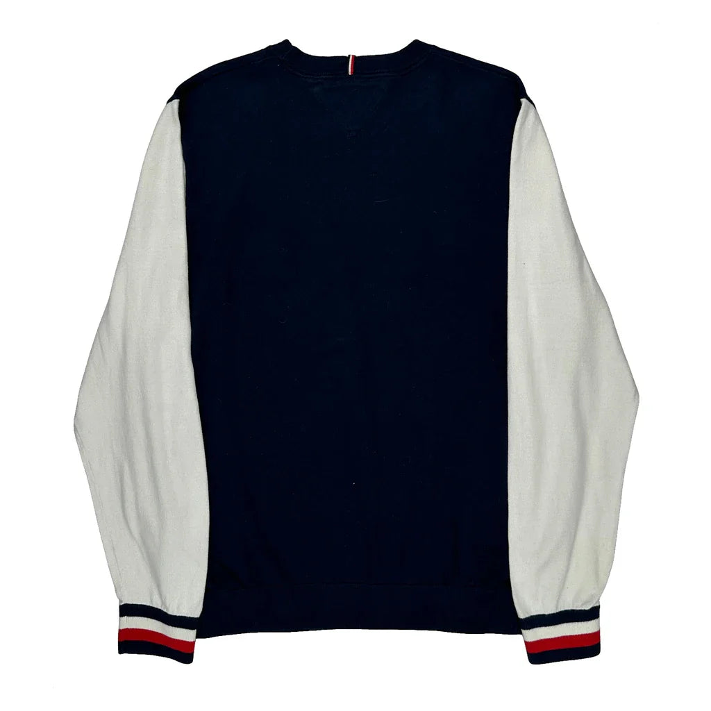 Tommy Hilfiger Jumper - 2XL Navy Cotton Refurbished - Thrifted (note: this is a term often used to describe second- refurbished available on Cerqular