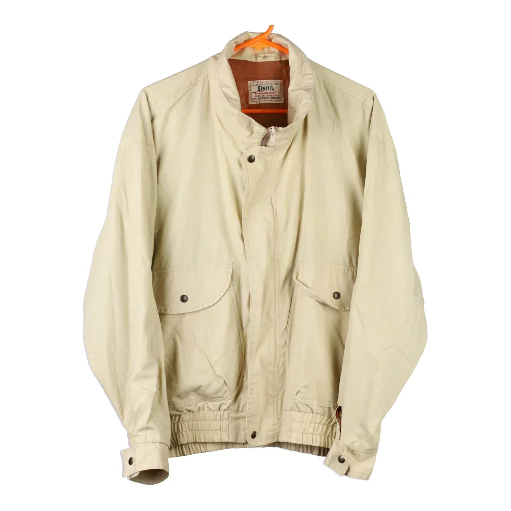 Unbranded Jacket - Large Cream Cotton Refurbished - Thrifted (note: this is a term often used to describe second- refurbished available on Cerqular
