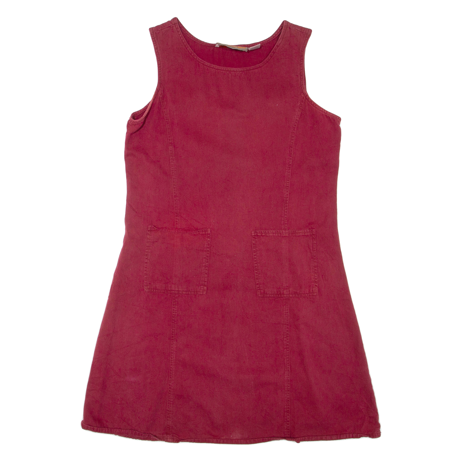 DENIM JAZZ Womens Day Dress Maroon Denim Sleeveless Short M Refurbished - N/A refurbished available on Cerqular