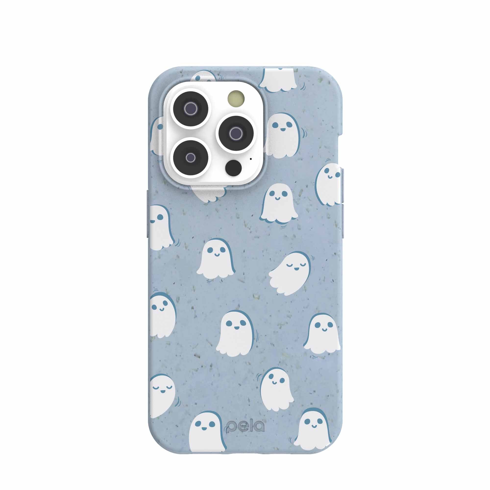 Powder Blue Ghostly iPhone 14 Pro Case Refurbished - Pela Case refurbished available on Cerqular