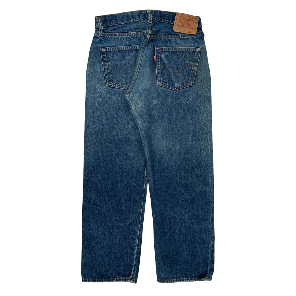 501 Levis Jeans - 29W 29L Blue Denim Refurbished - Thrifted (note: this is a term often used to describe second- refurbished available on Cerqular
